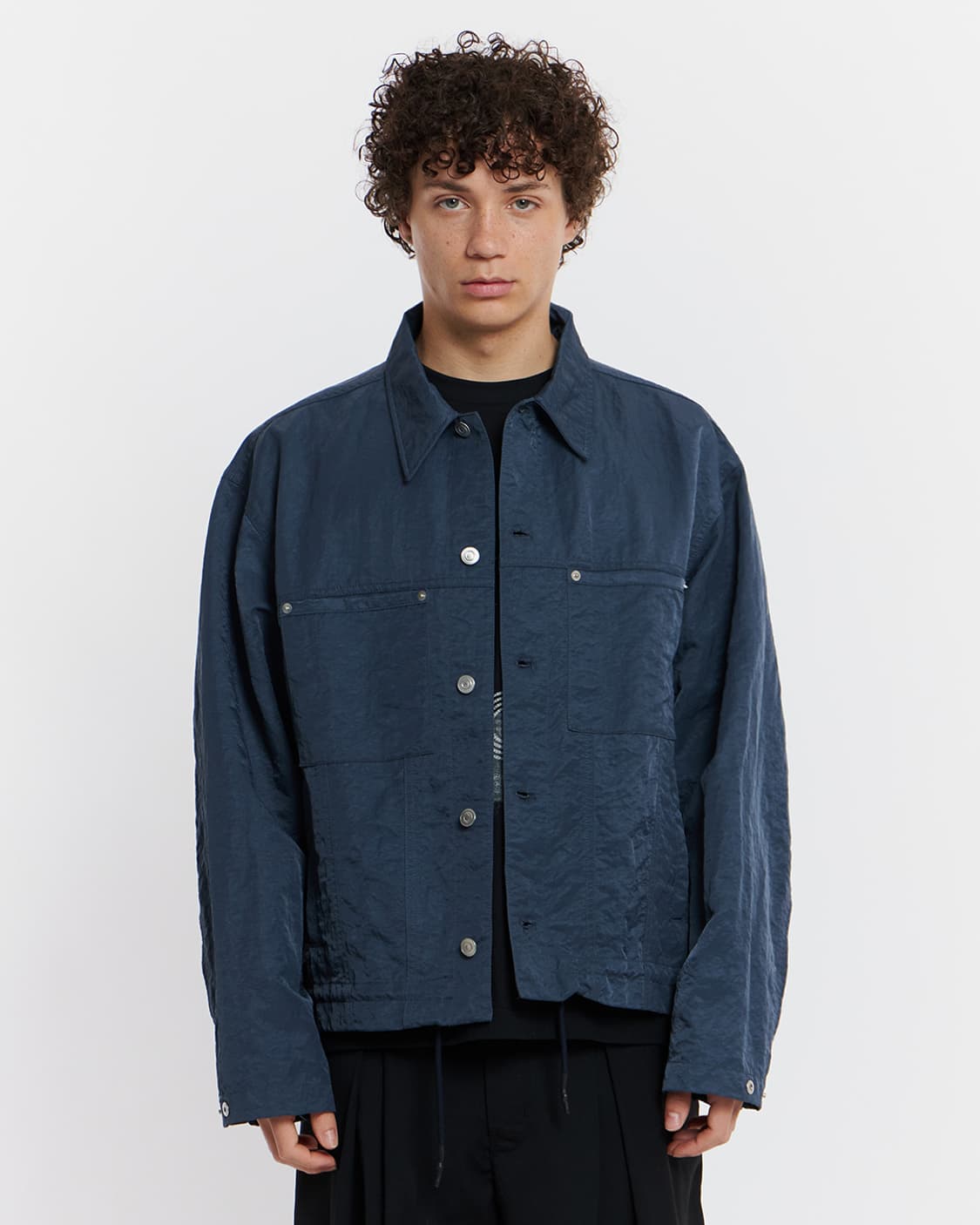 새상품(M)언어펙티드 트러커 자켓 네이비 상품이미지6