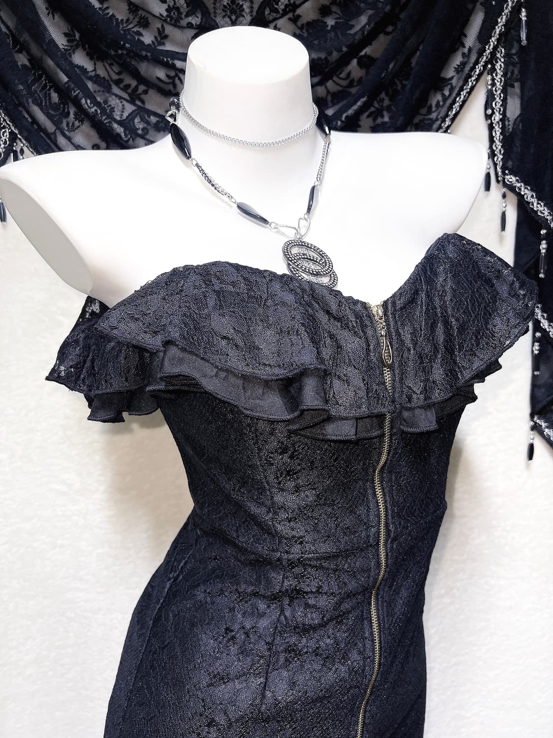 로맨틱고딕 오네갸루 프릴레이스 오프숄더 아게하 원피스 드레스 히메 섹시 상품이미지4