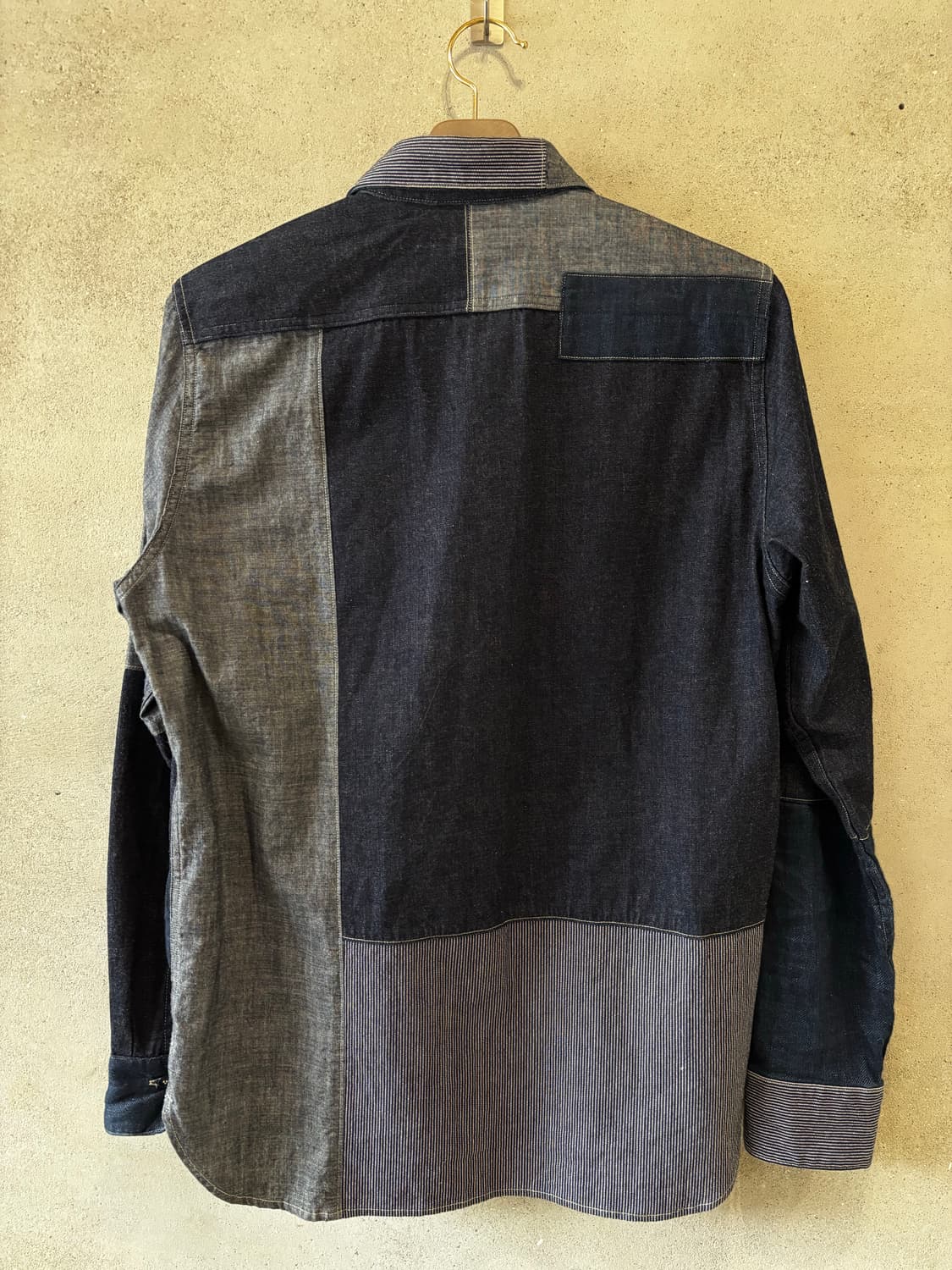 나이젤 카본(Nigel Cabourn) 패치워크 인디고 셔츠 상품이미지3