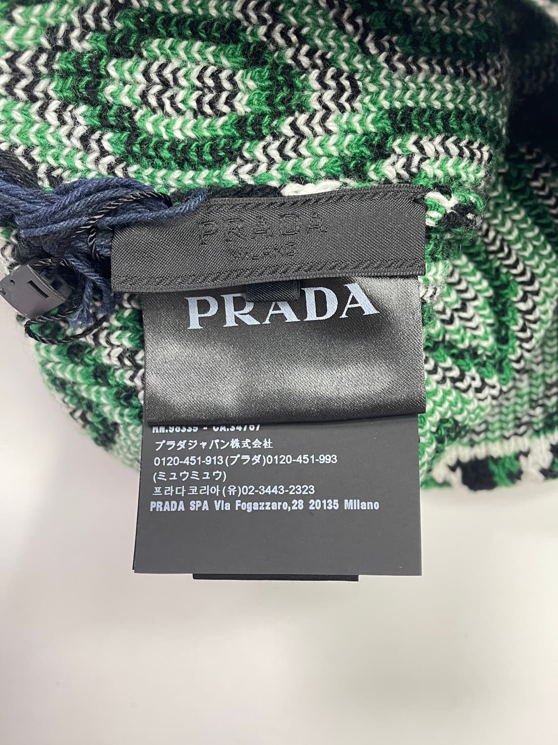 새상품 프라다 비니 울 캐시미어 니트 비니 모자 그린 상품이미지6