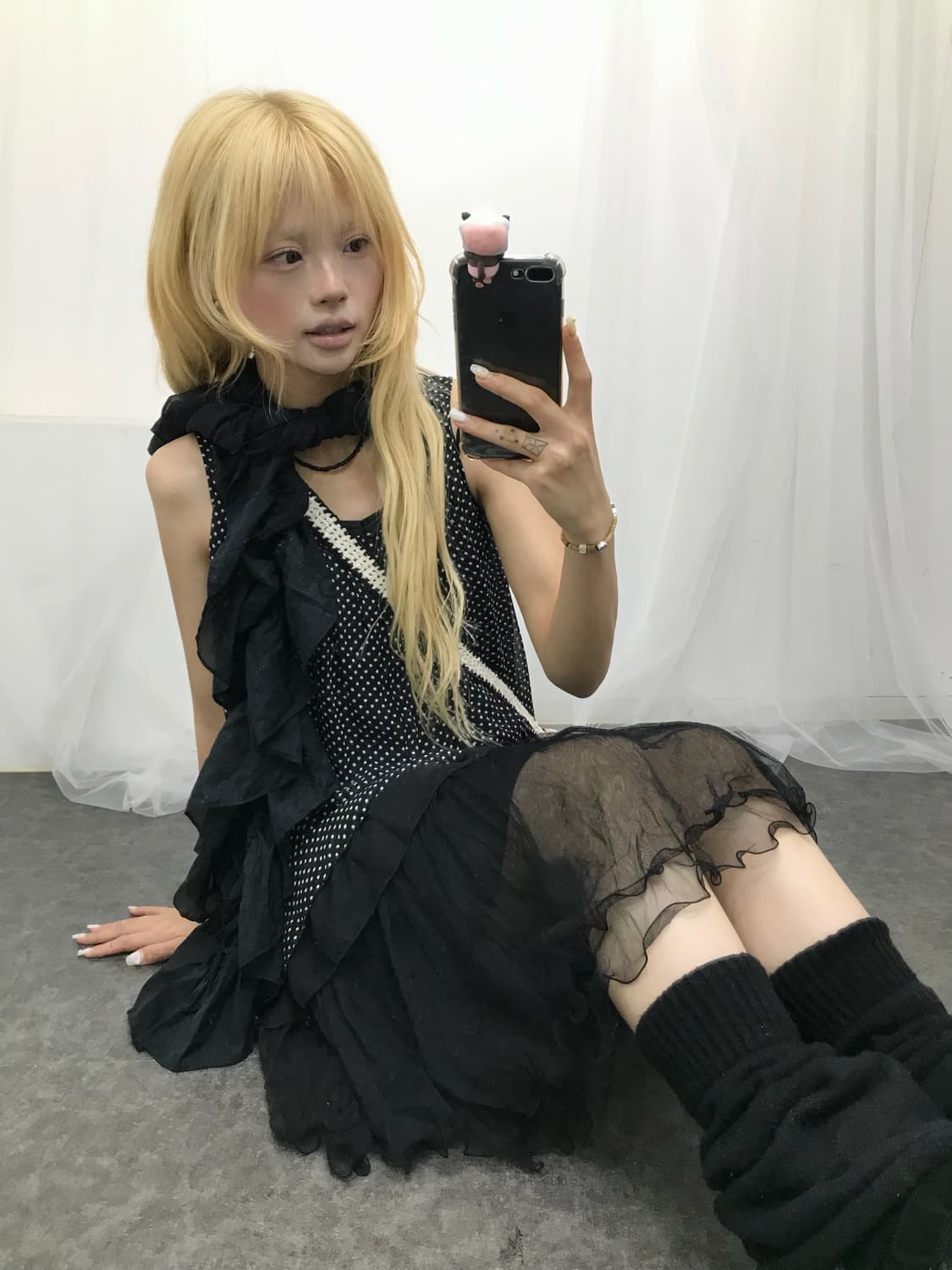 𝜗𝜚도트 쉬폰 블랙 페어리 코디 set 𝜗𝜚 상품이미지2