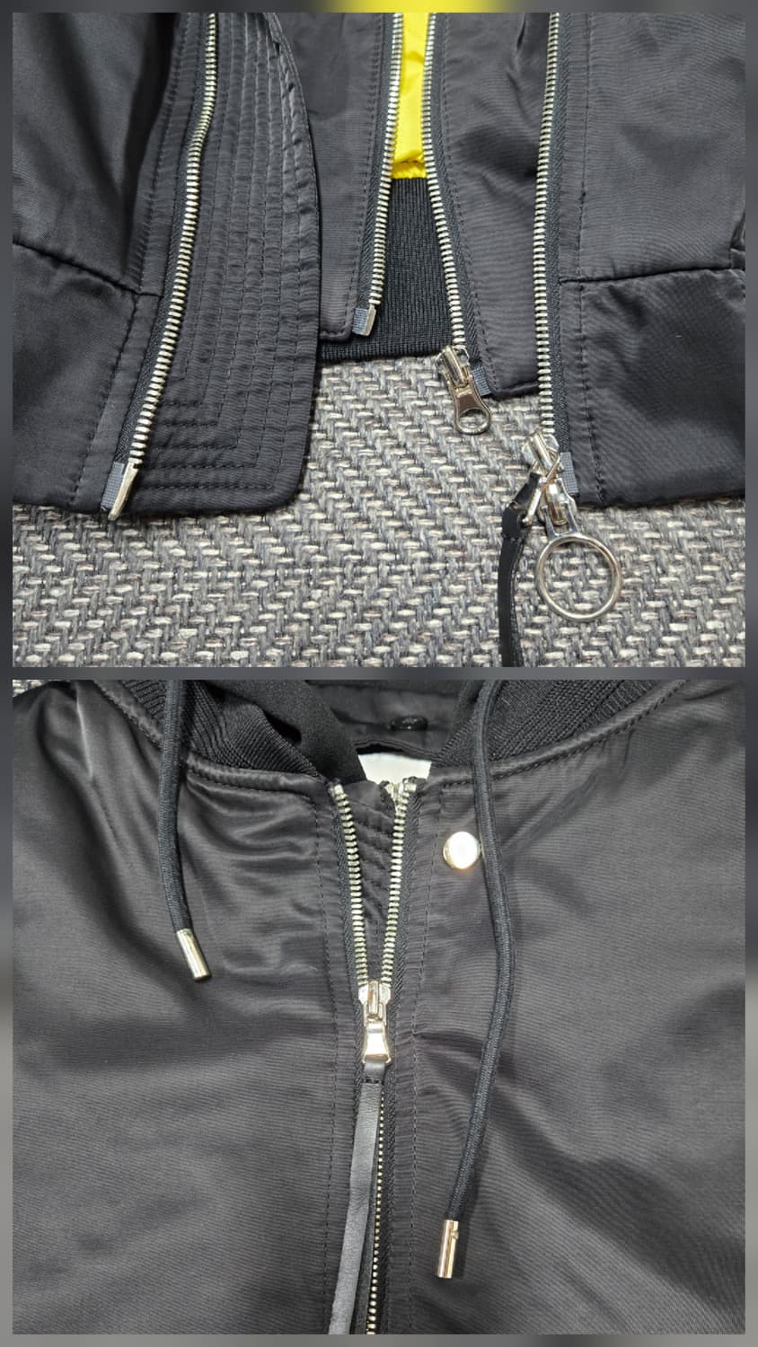 리버클래시 후드 MA-1 블루종 다운패딩 내장 후드 우븐믹스 미들 점퍼 상품이미지5