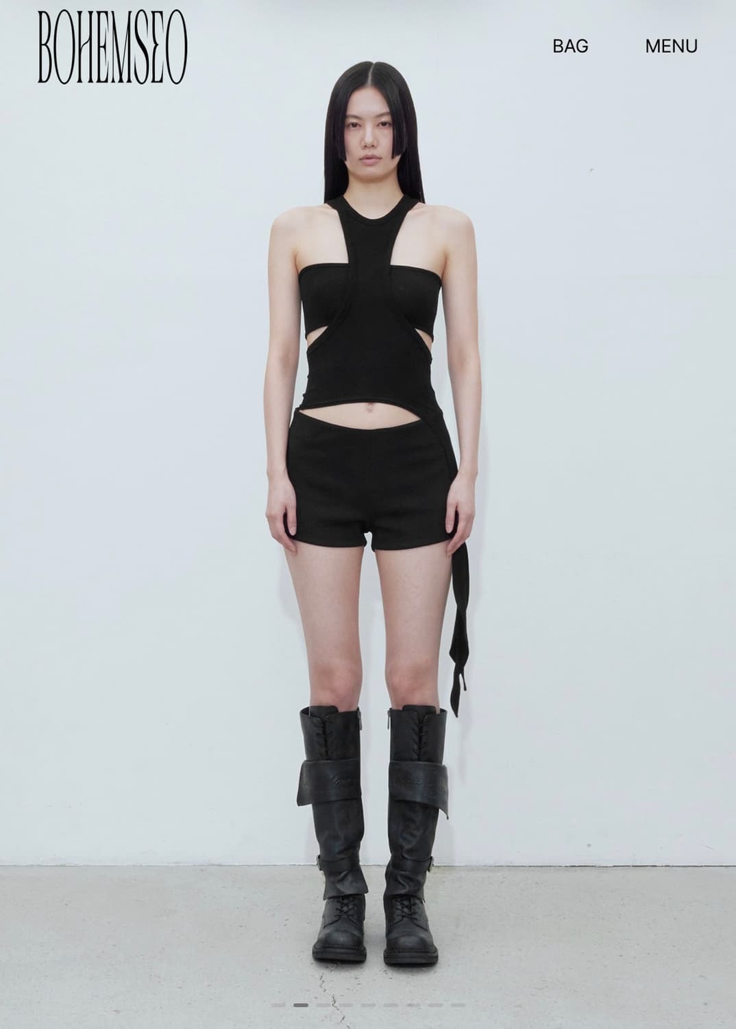 보헤미안서울 trimmed tank top black 상품이미지2