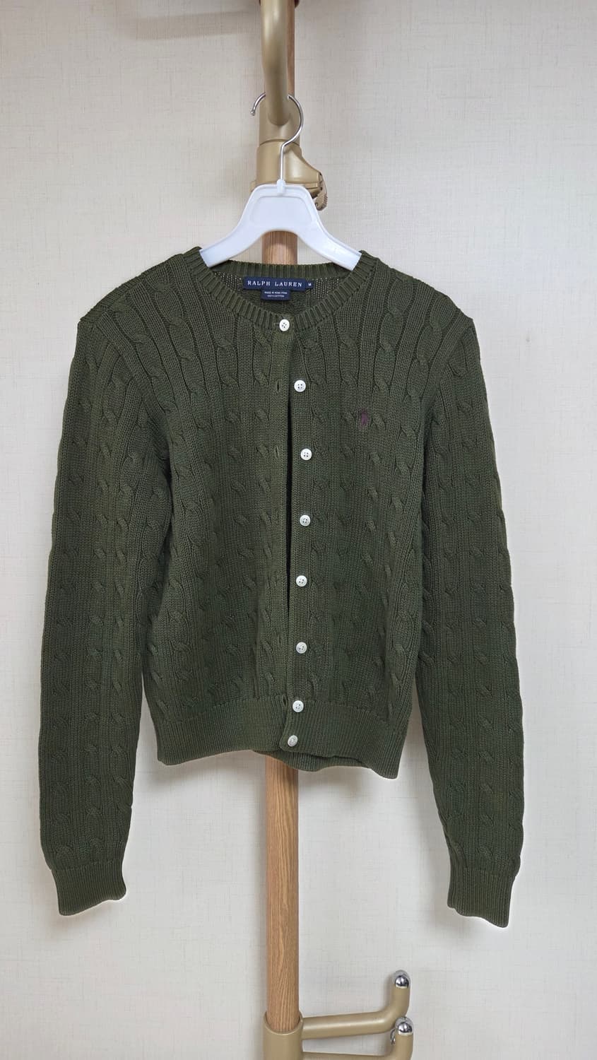 랄프로렌 케이블 니트 가디건 올리브 상품이미지1