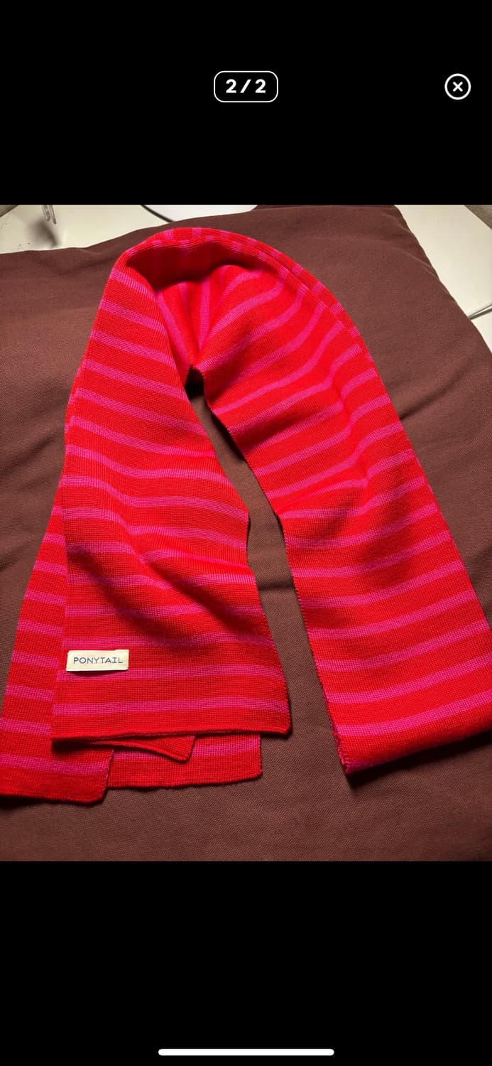 포니테일 스트라이프 머플러 상품이미지2