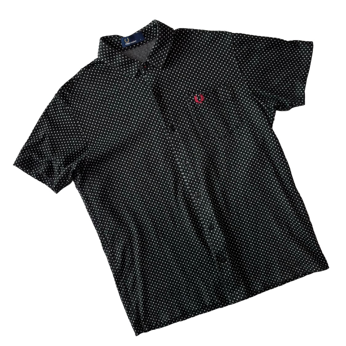 프레드 페리 도트 자수 반팔 셔츠 상품이미지1