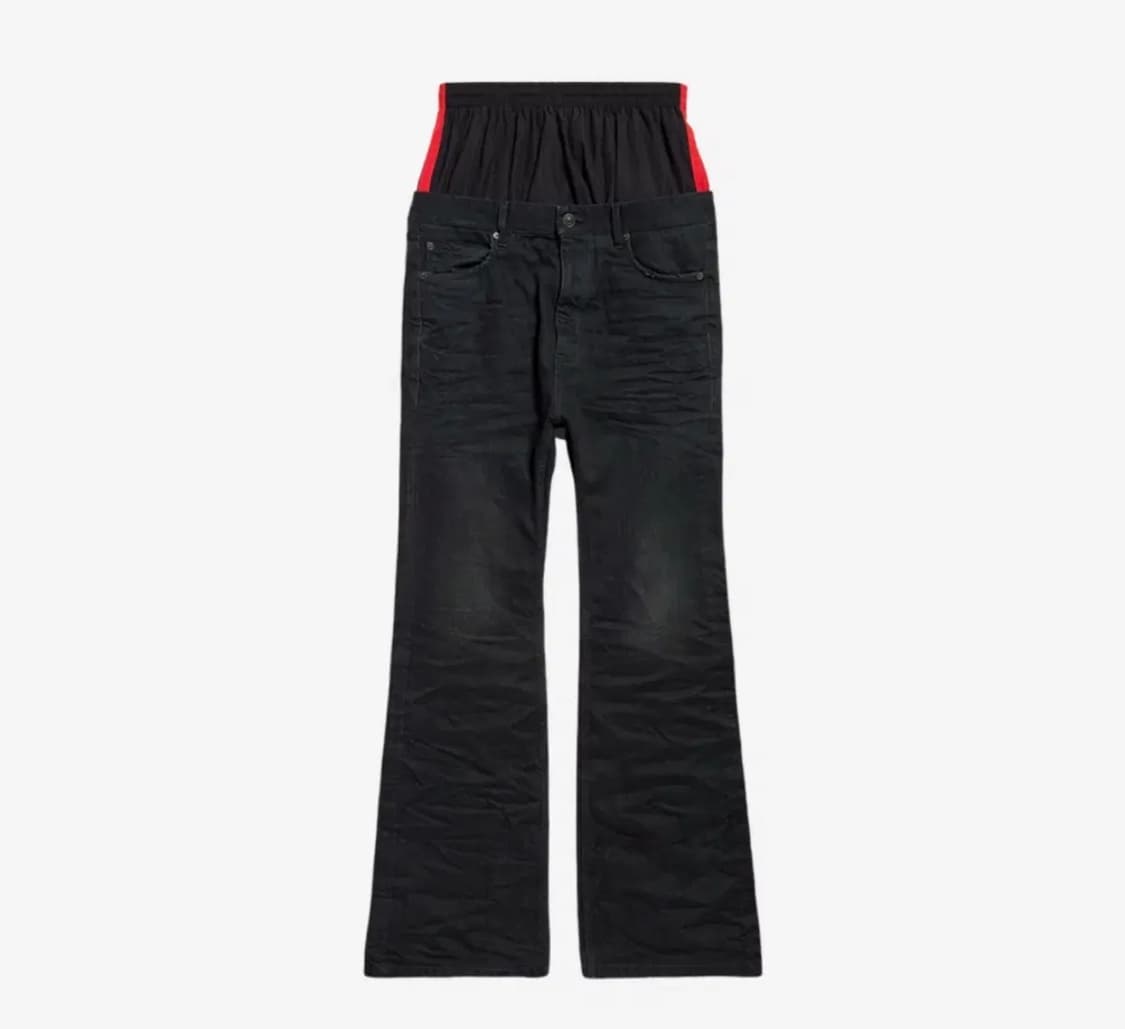 [M] 발렌시아가 레이어드 진 블랙 상품이미지1