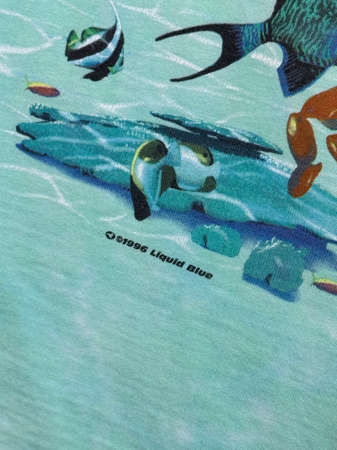LIQUID BLUE 리퀴드 블루 1996 빈티지 돌고래 타이다이 티셔츠 상품이미지7