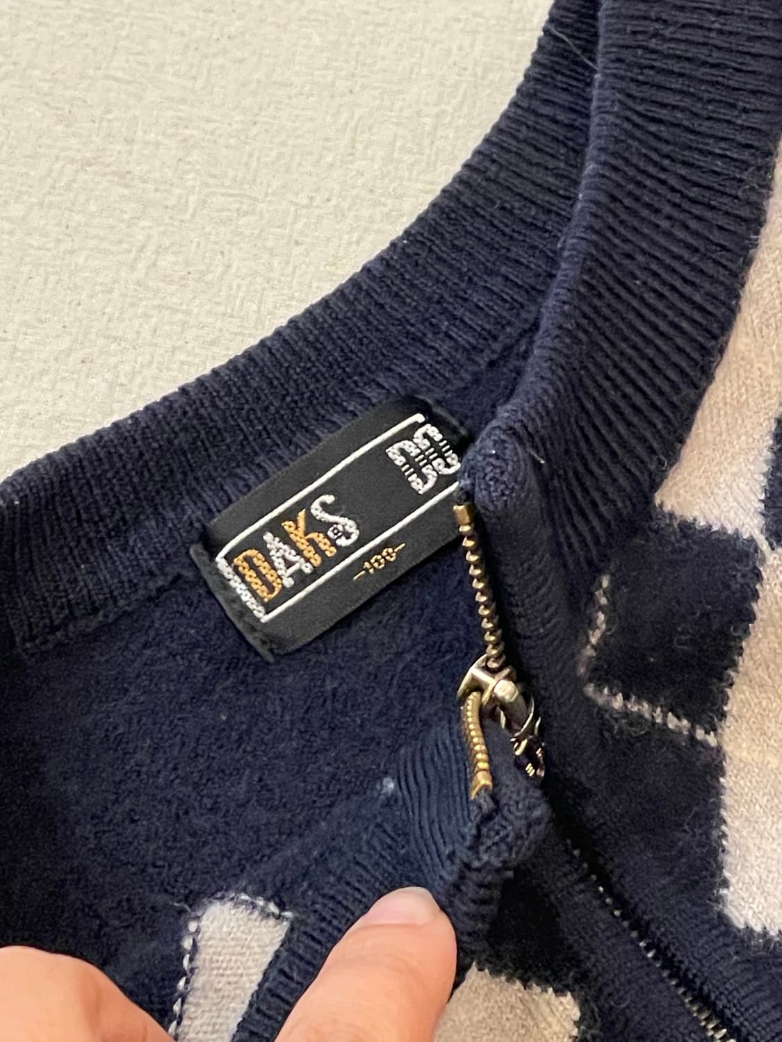 90s 닥스 아가일체크 니트집업 상품이미지2