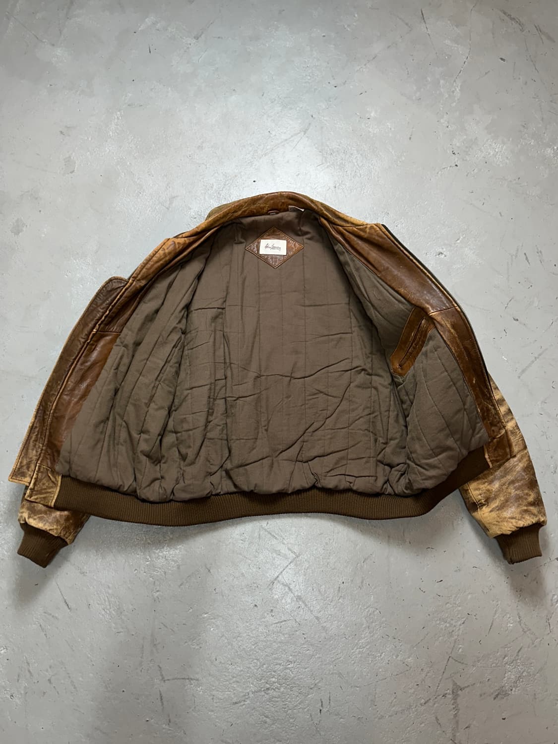 90's 디스 레더 봄버 자켓 빈티지 봄버 가죽 자켓 상품이미지7