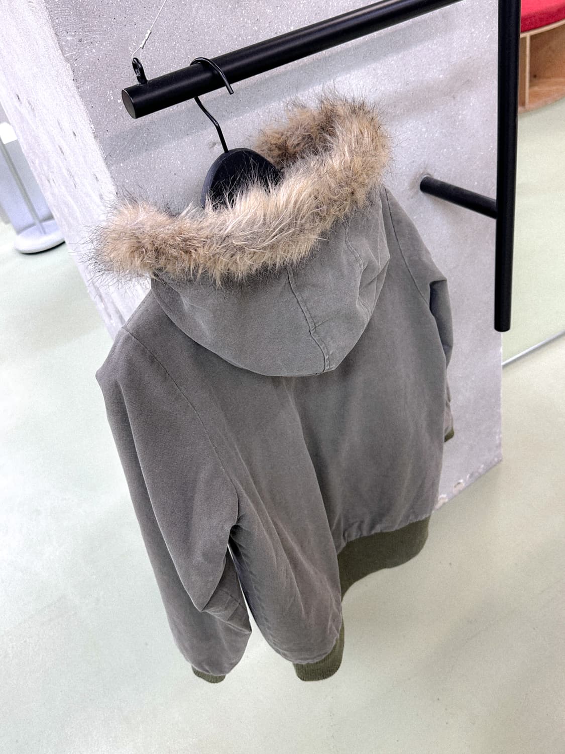 khaki fur trimming n2b jacket 상품이미지6