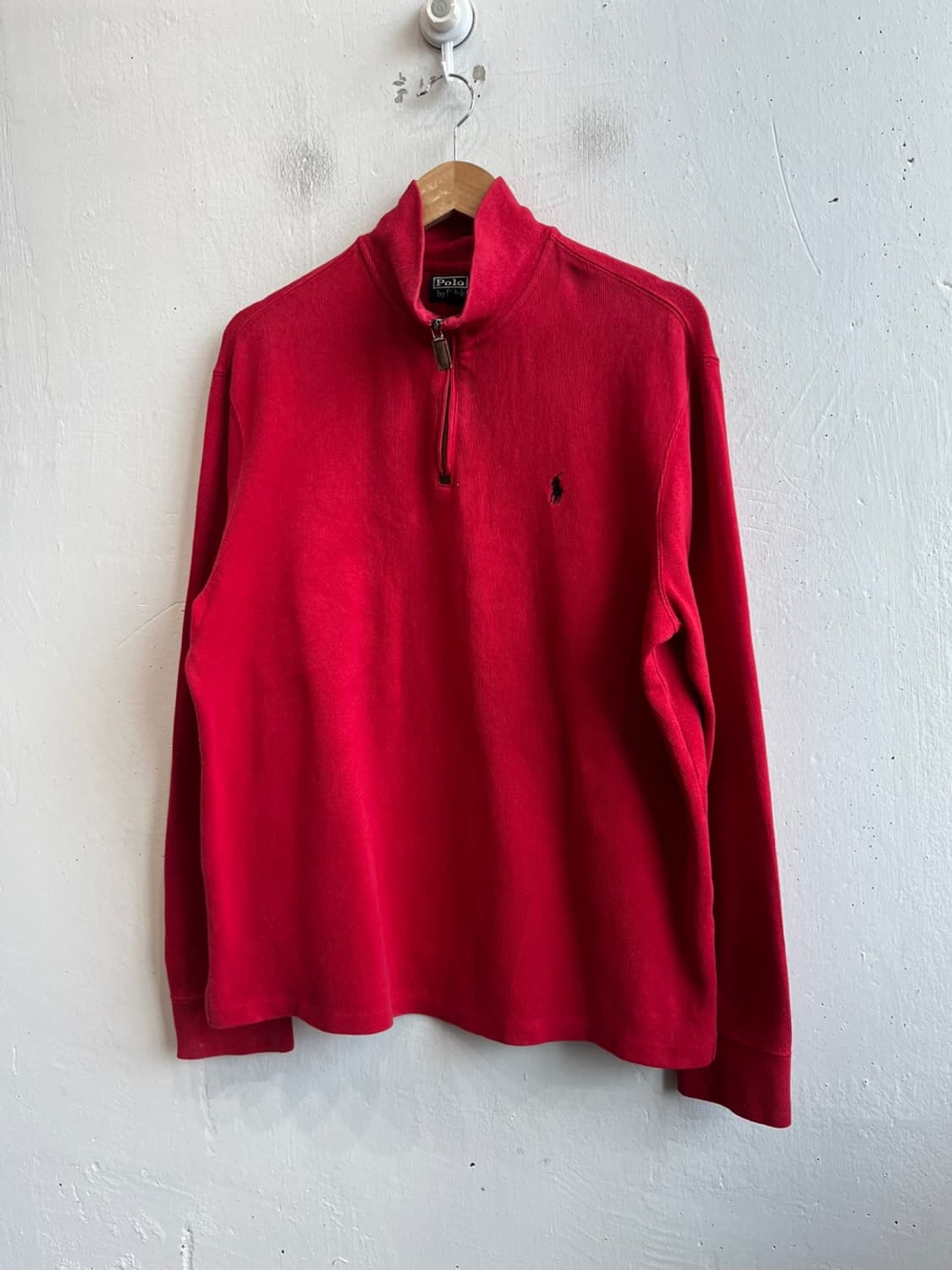 폴로랄프로렌 반집업 코튼 니트 레드 L 상품이미지1
