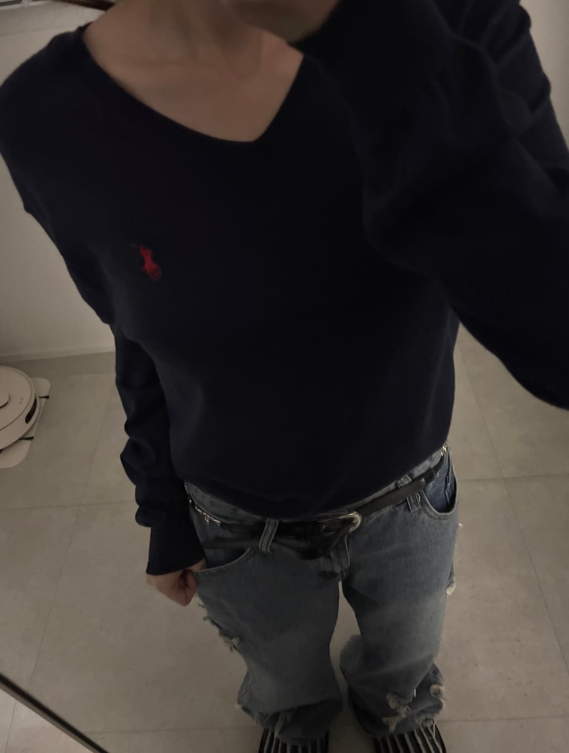 네이비 폴로 니트 상품이미지1