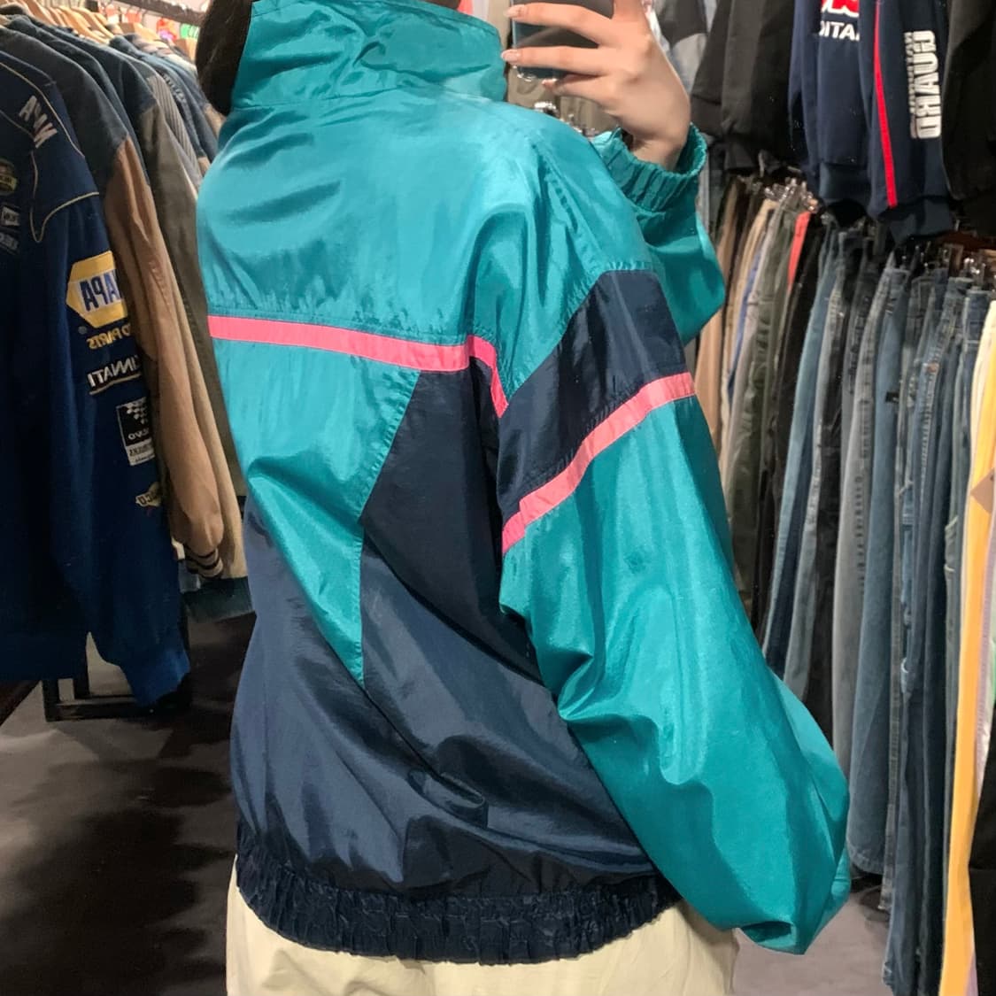 [IM] FILA 바람막이 민트 네이비 상품이미지6