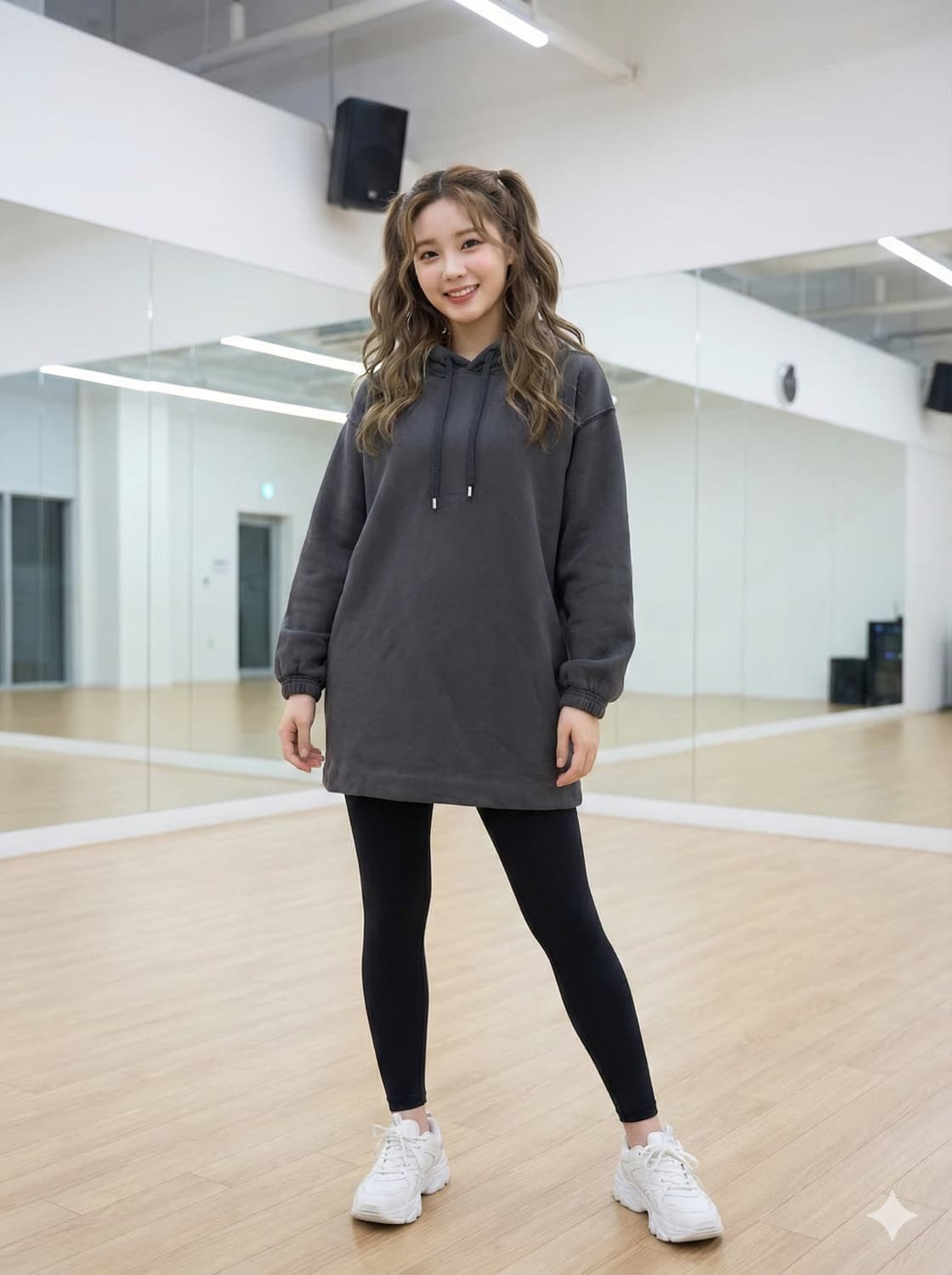 안다르(andar) 소울 풀 오버핏 롱 후드티 상품이미지1