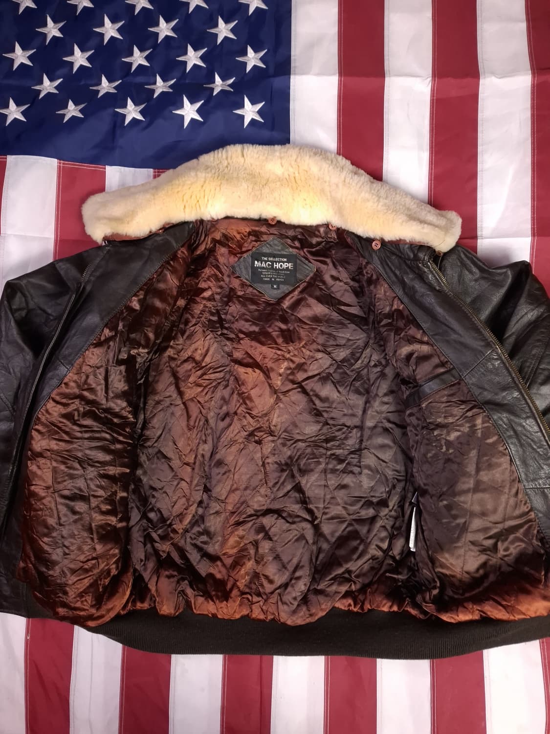 90's 일본판 맥호프 밀리터리 리얼레더 항공자켓 상품이미지6