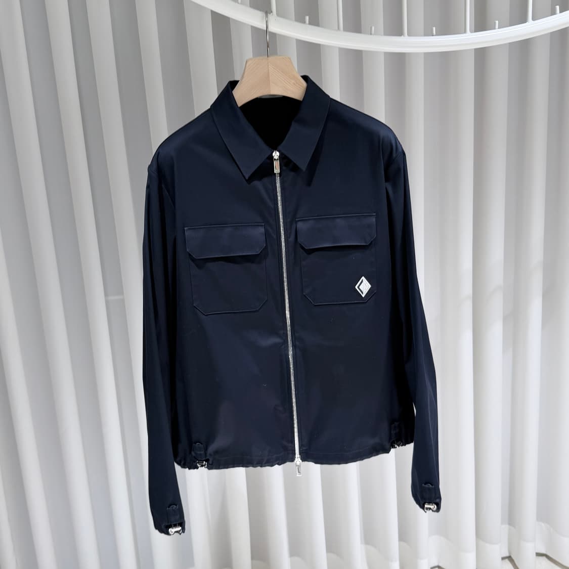(A+/52) / 디올 다이아몬드 로고 자수 블루종 봄버 자켓 네이비 상품이미지3