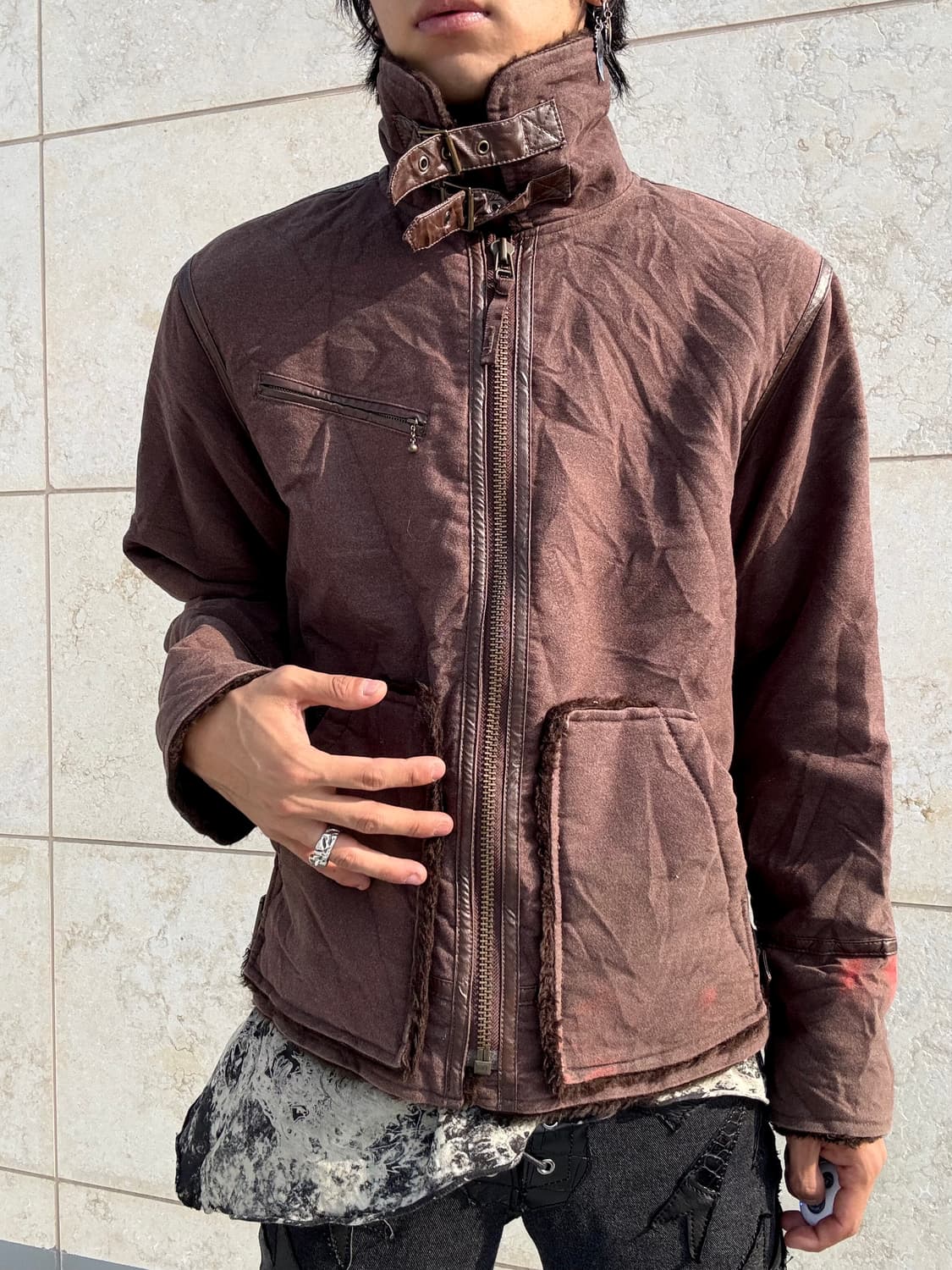 “Edwin” Y2K Brown Neck 2Buckle Brown Mus 상품이미지2