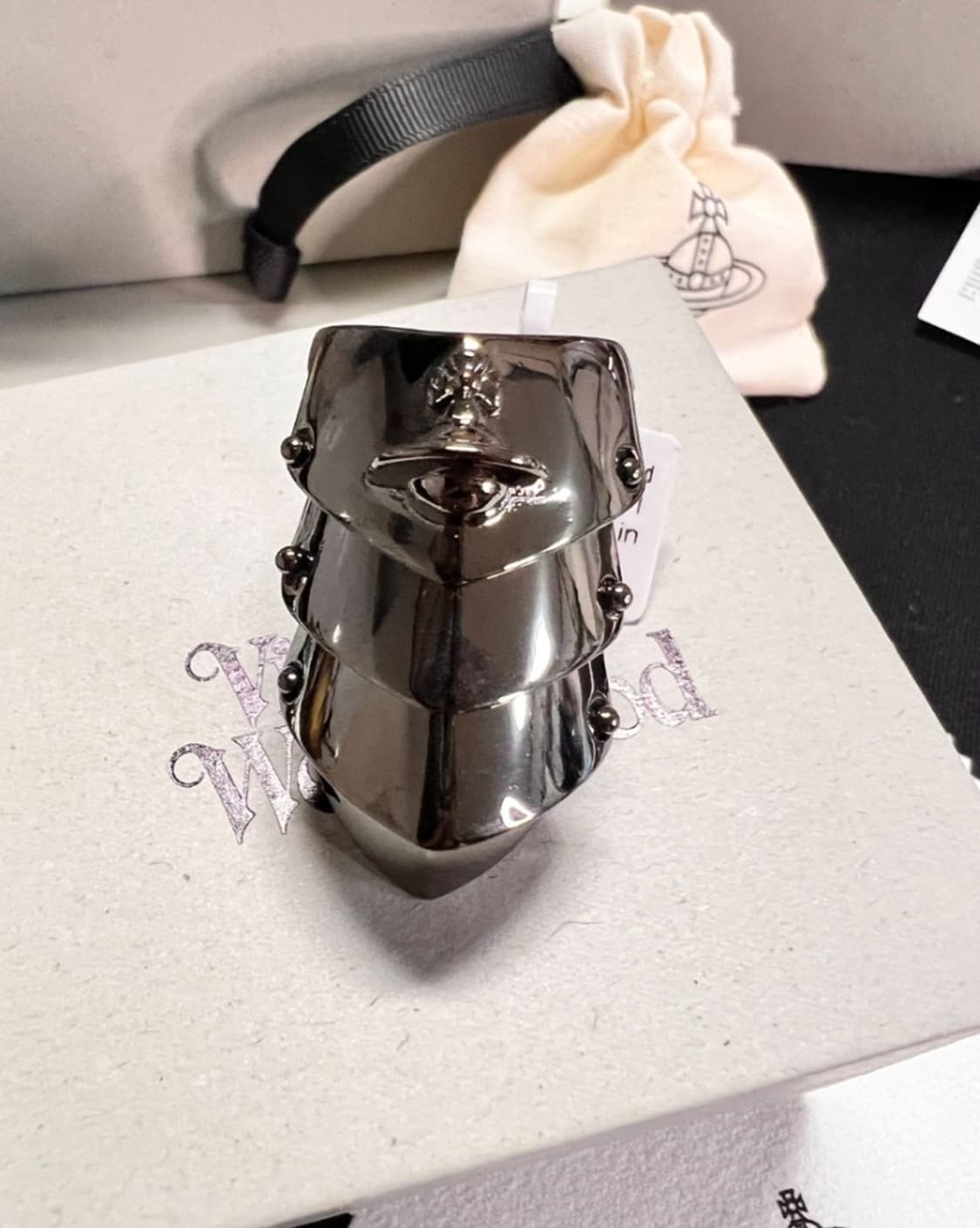 비비안웨스트우드 orb 실버 너클링 반지 상품이미지6