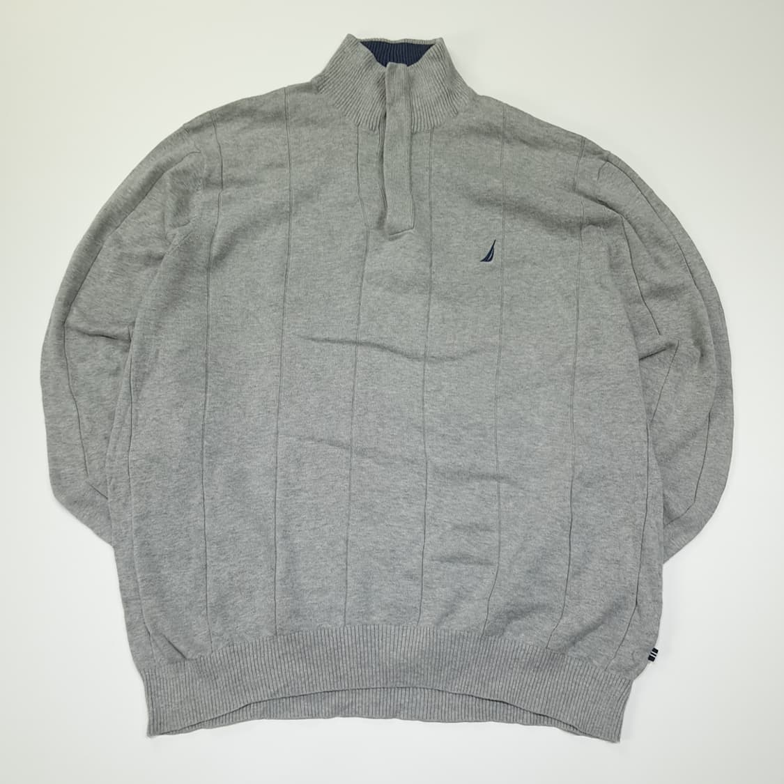 CL137 XL 노티카 90s 버티컬 텍스처 하프 버튼 니트 상품이미지1