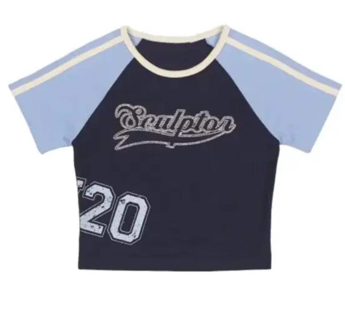 스컬프터 글램 큐빅 크롭 티셔츠 상품이미지1