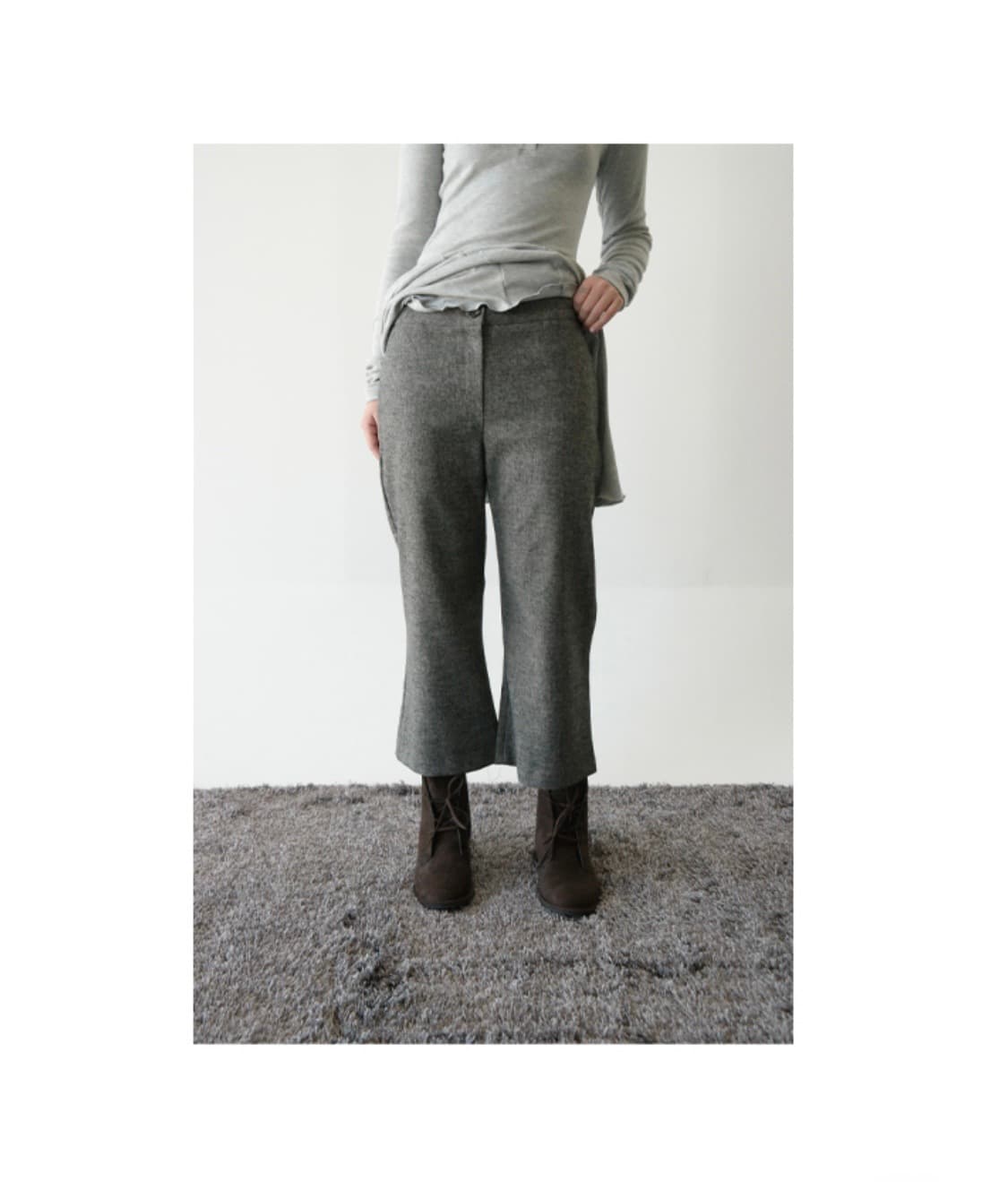 에프터먼데이 플란넬 울 카프리 팬츠 상품이미지3