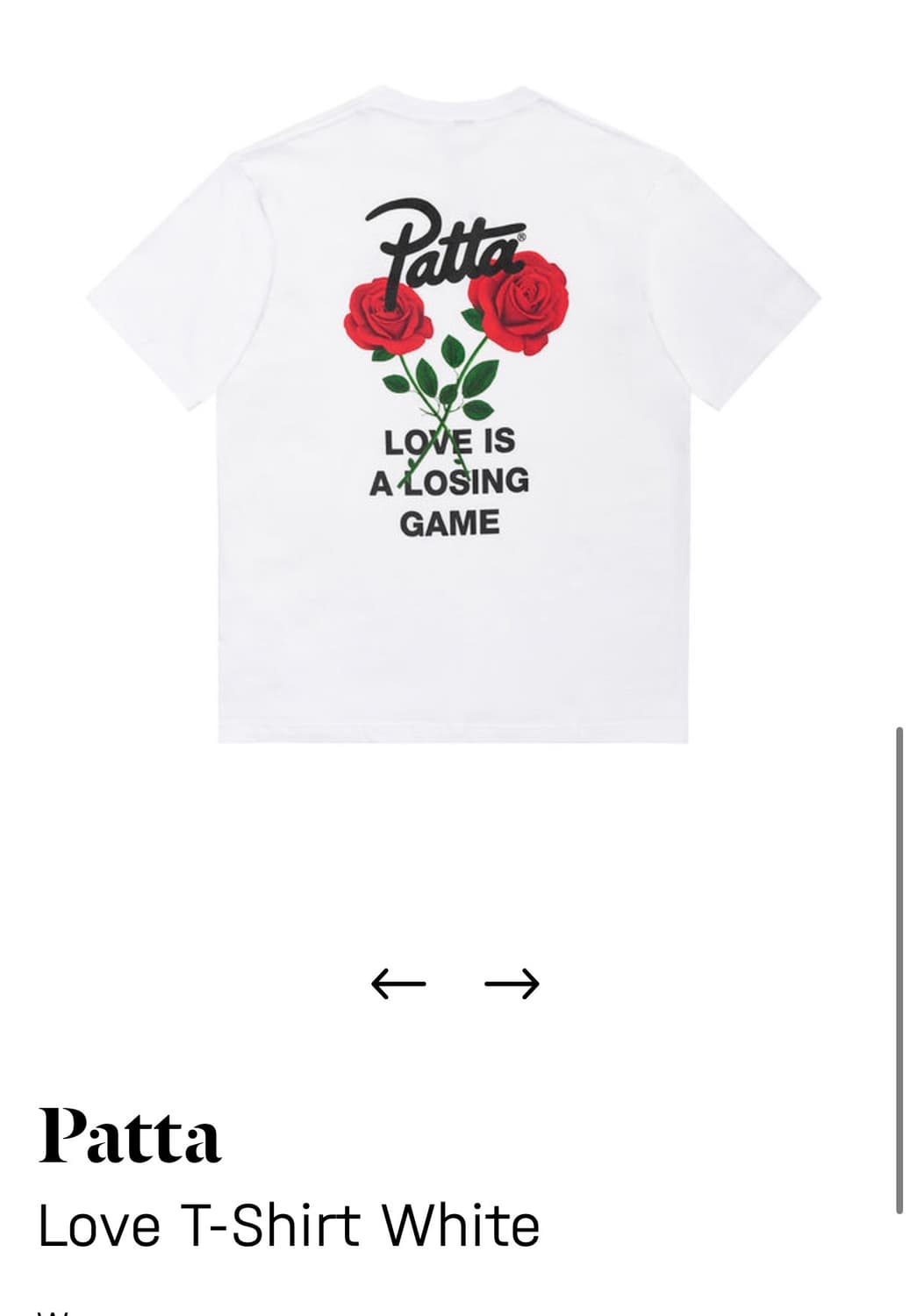 Patta 파타 러브 장미 반팔 티셔츠 상품이미지1