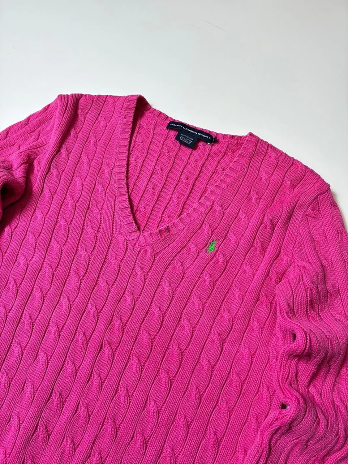 폴로 랄프로렌 00's 코튼 꽈배기 브이넥 니트 PN8098 상품이미지2