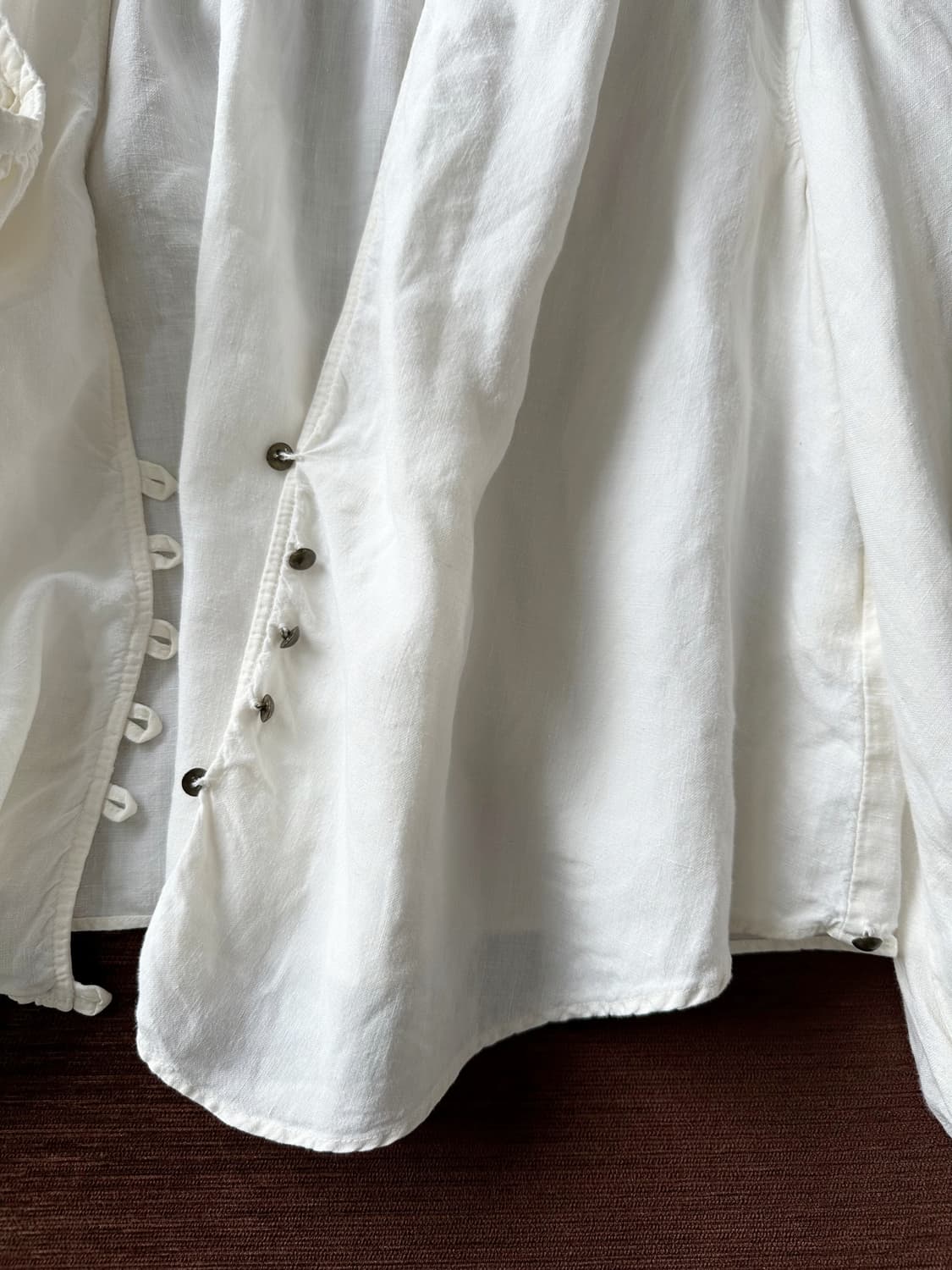 Natural linen design wrap shirt 상품이미지2