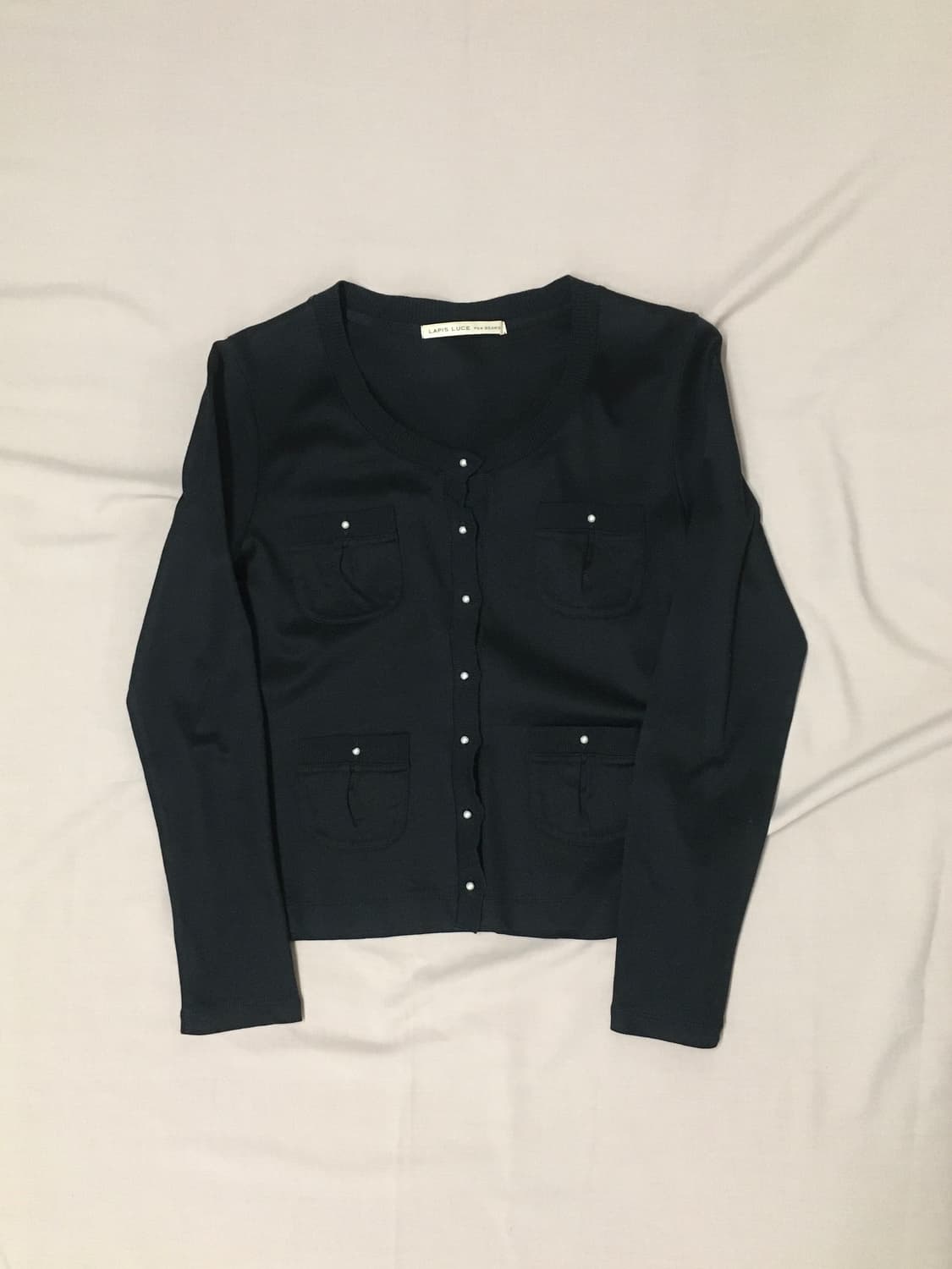 급처! 빔스 진주 단추 카라리스 가디건 상품이미지1