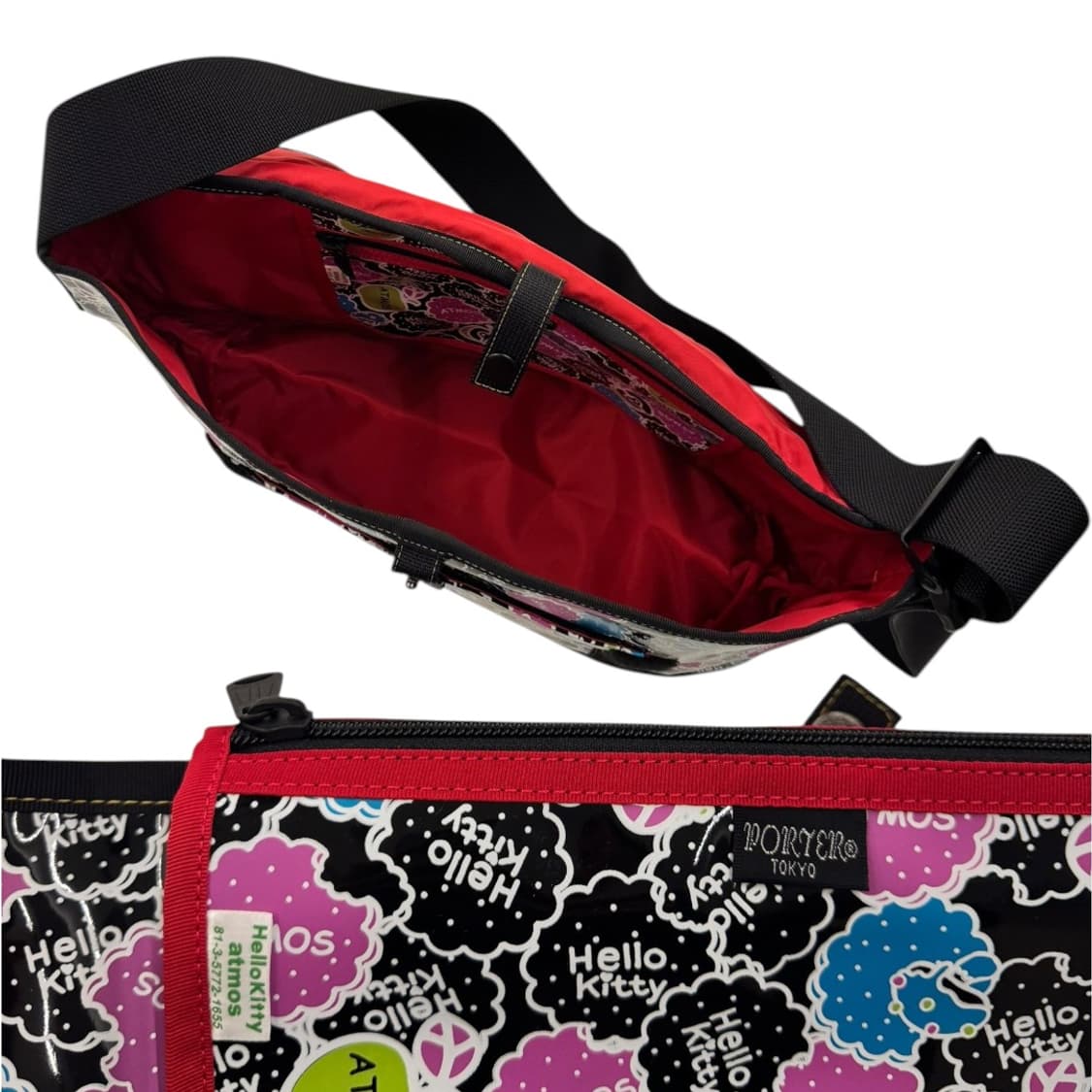 포터 x 아트모스 x 헬로키티 메신저백 블랙 상품이미지9