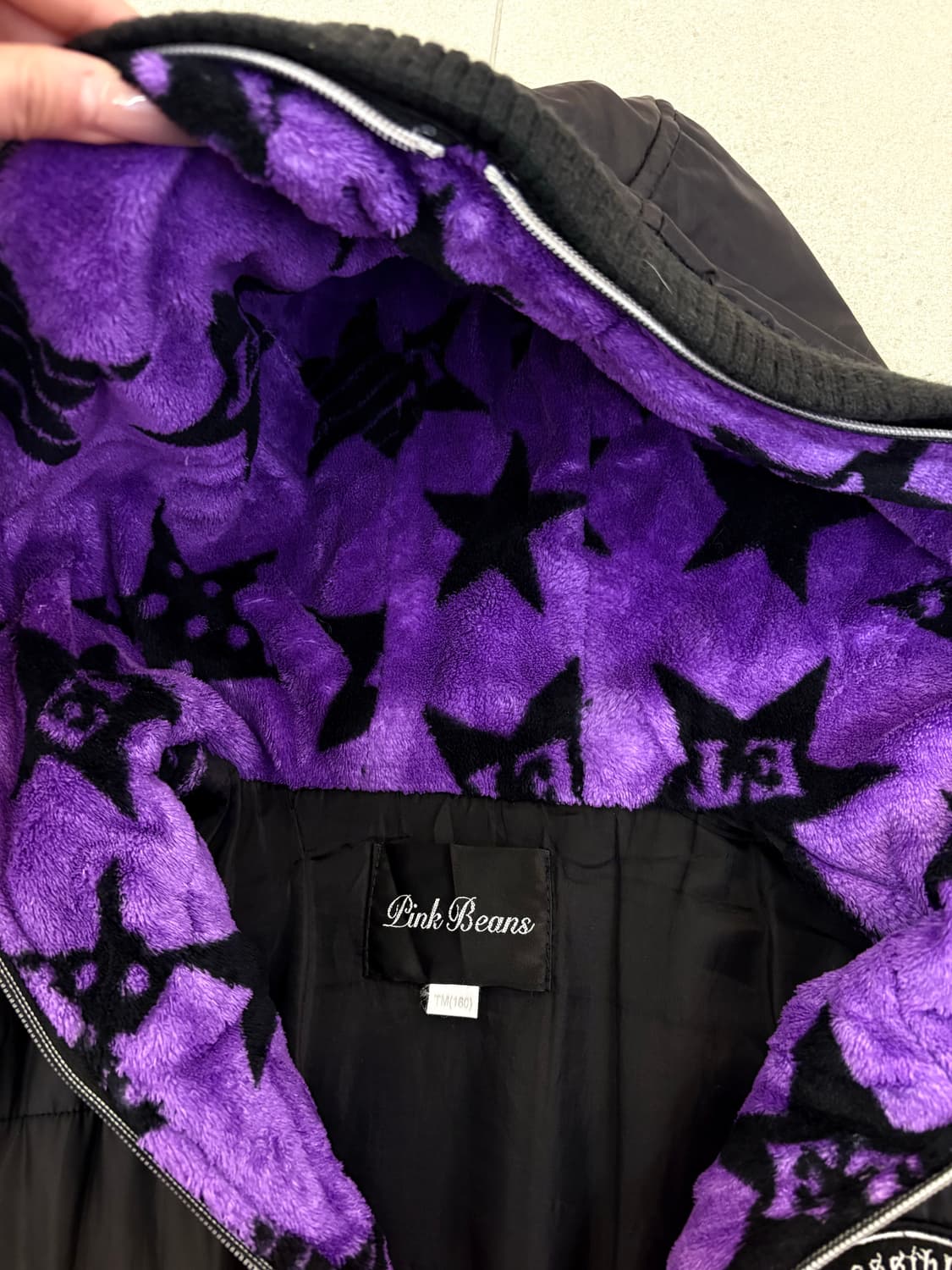 블랙퍼플 스타 스컬 패딩 상품이미지4
