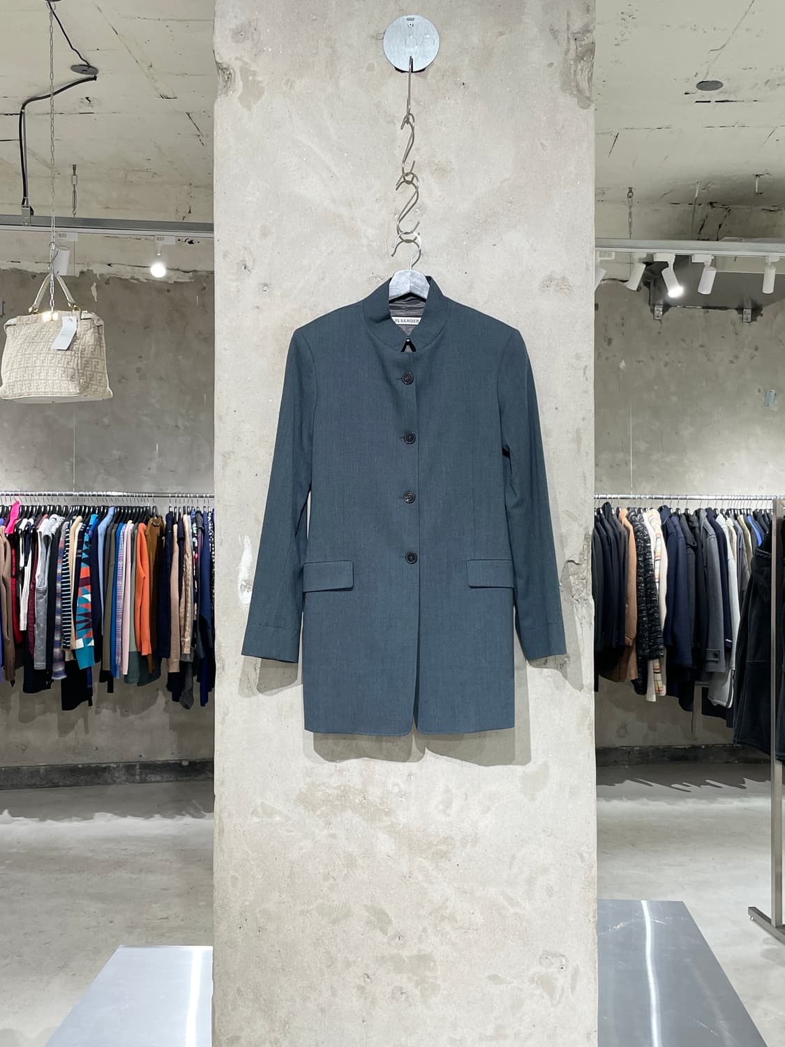 질샌더 틸 플랩 포켓 퍼늘넥 울 자켓 상품이미지1