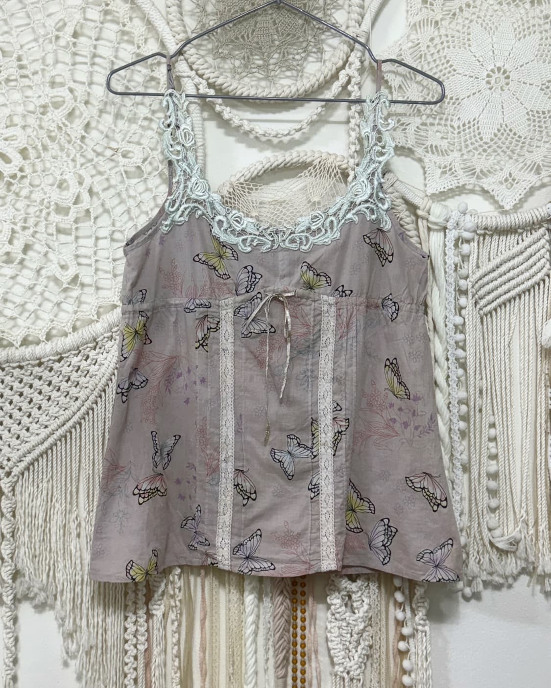 Mute Pink Butterfly Cotton Sleeveless 상품이미지1
