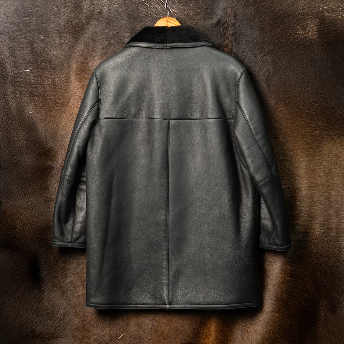 [95] 00s 라일앤스콧 양가죽 양털 무스탕 레더 카코트 블랙  상품이미지6