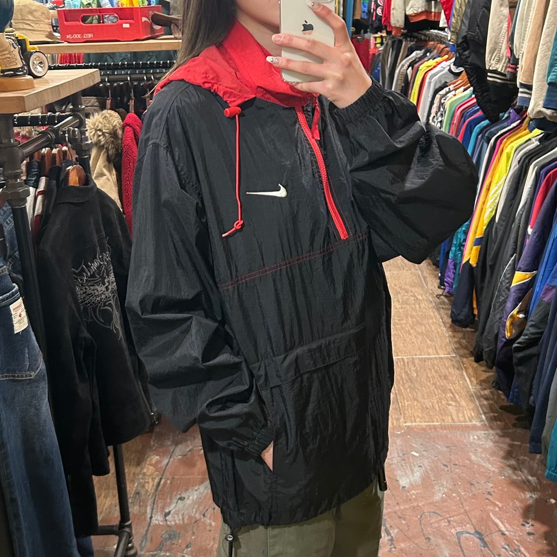 [HI] 나이키 아노락 블랙&레드 상품이미지3