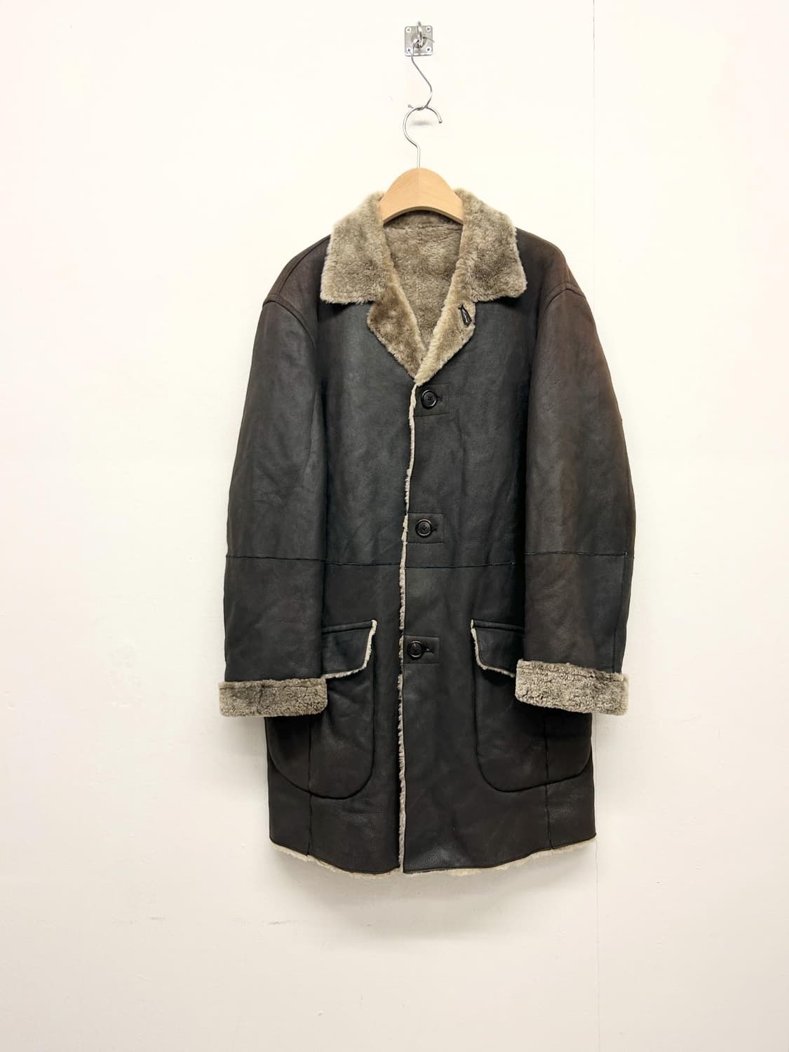 00s JPN BURBERRY 버버리 양가죽 무스탕 코트 상품이미지1