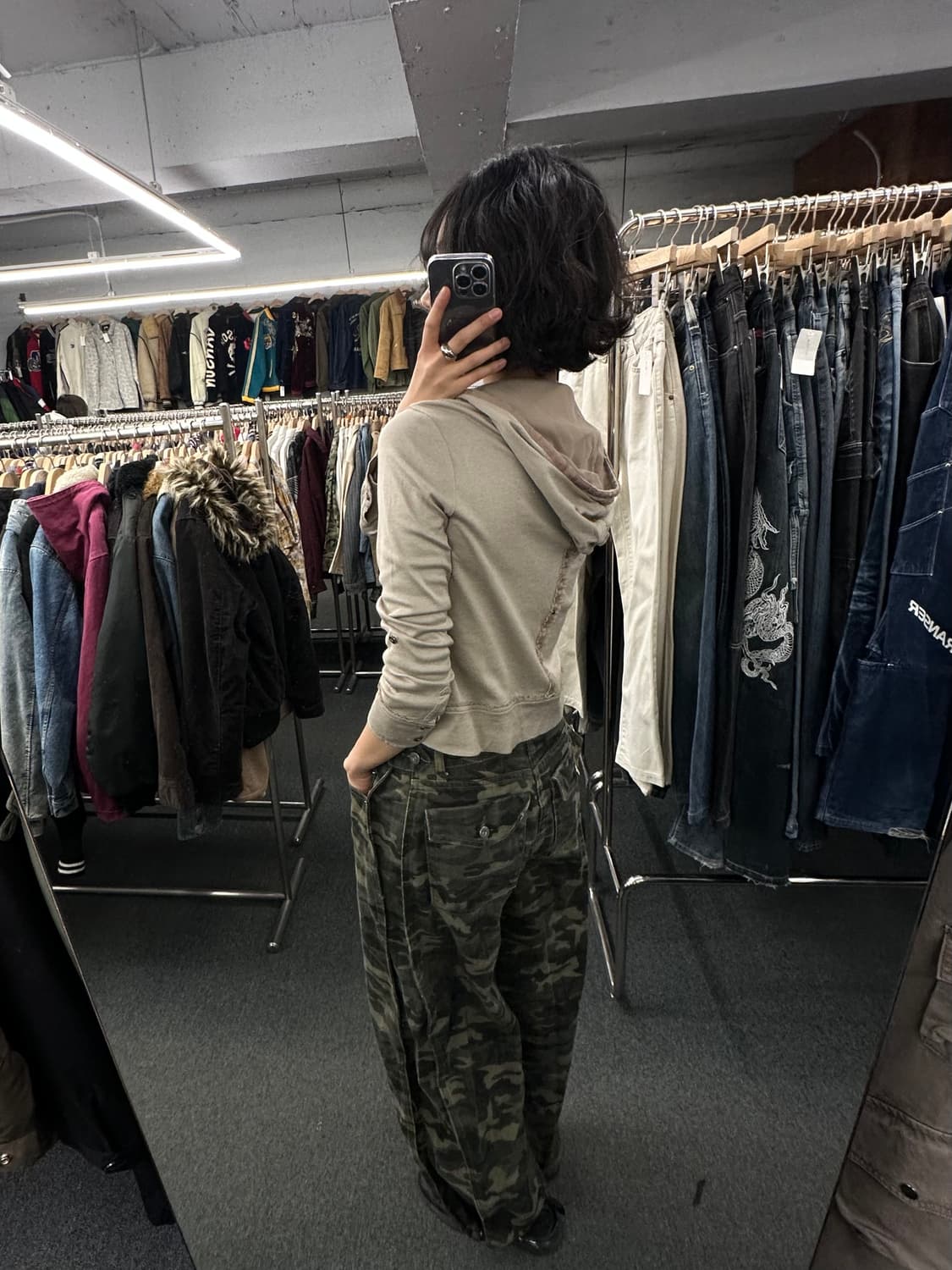 40)Japanese vintage 여성 스터드 트리밍 러플 디테일 후드 상품이미지3