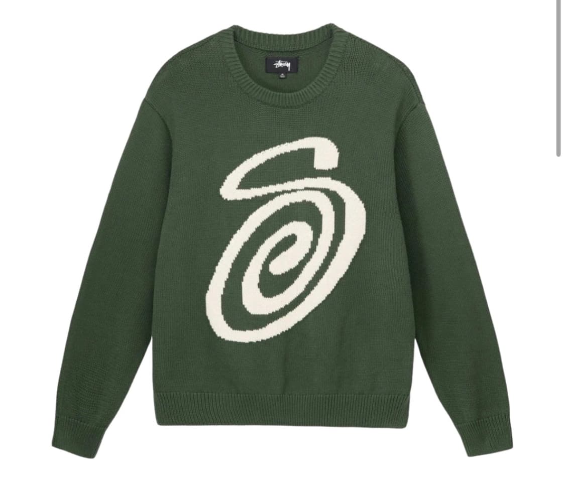 스투시 컬리 s 니트 스웨터 그린 L 상품이미지1