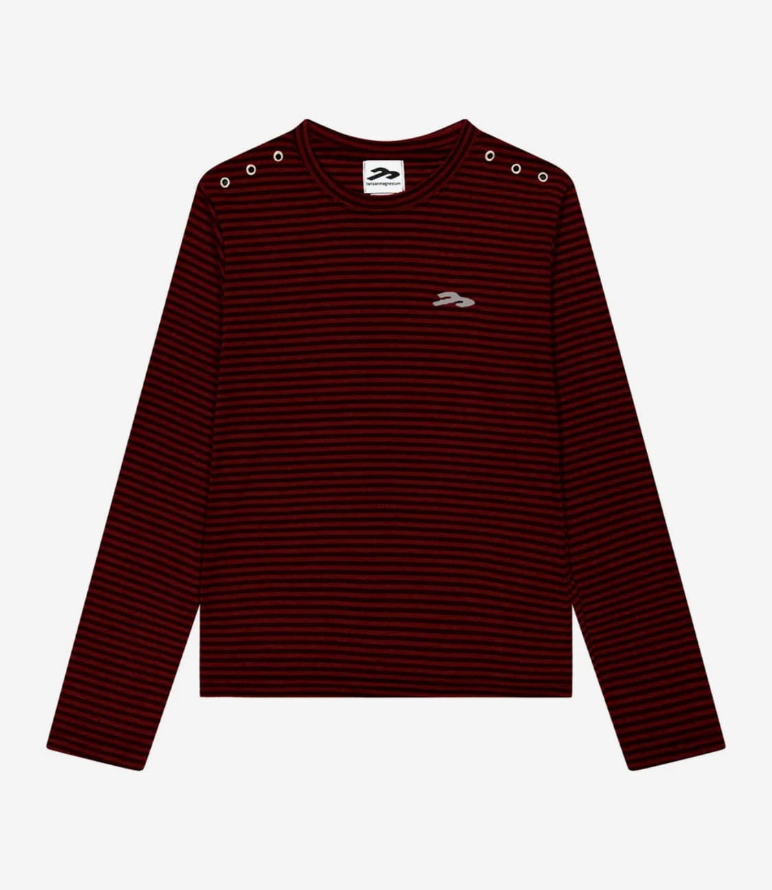 탄산마그네슘 주영X탄산 아일렛 롱슬리브 (스트라이프 레드) 상품이미지1