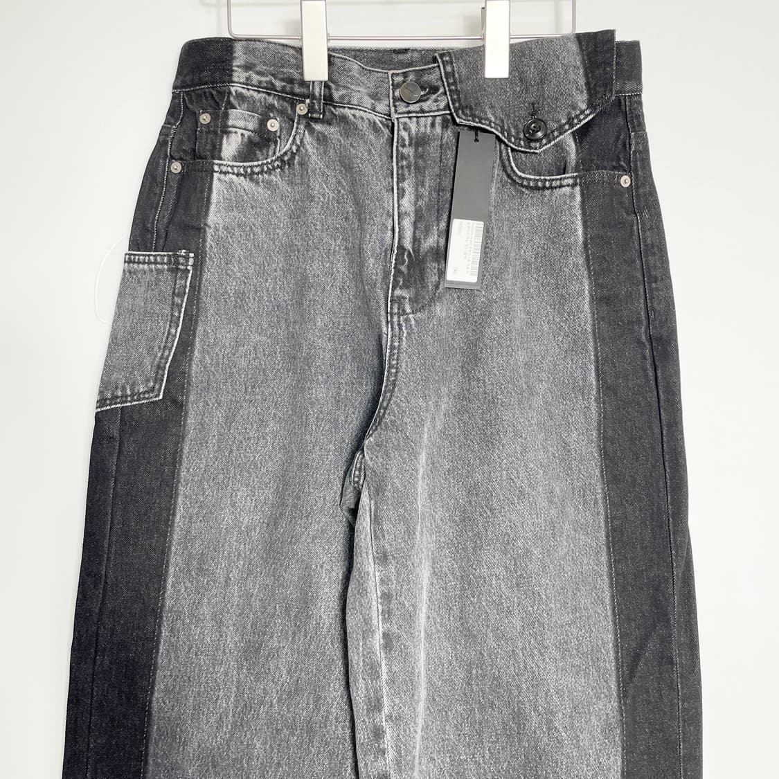 A2 노이어(Noirer) 새상품 콘트라스트 더블 워싱 와이드 데님 팬츠 상품이미지2