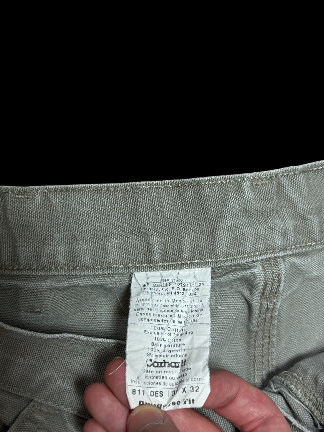 칼하트 b11 데저트 카펜터 싱글니 워크팬츠 상품이미지9