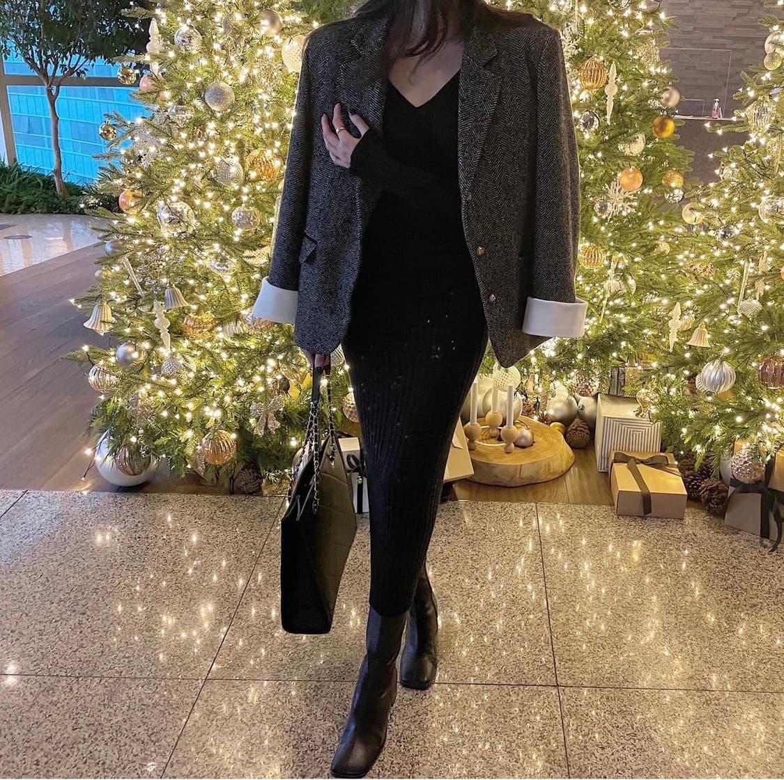 러브미우 포텐 커프스 자켓 시에 오르 헤링본 코트 상품이미지8