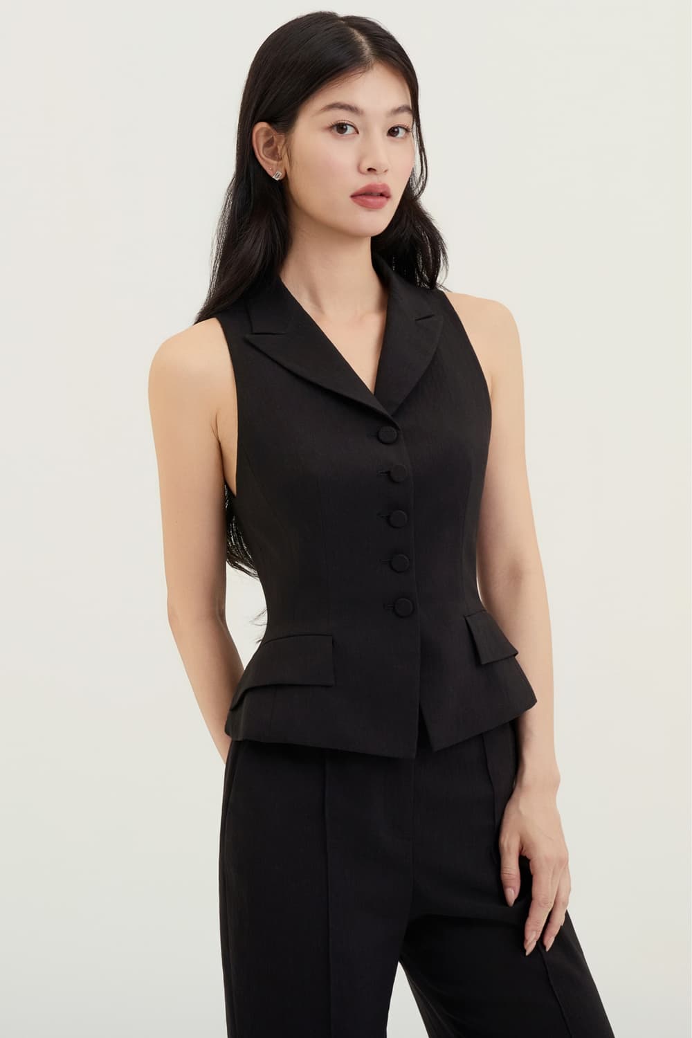 아보아보 테일러 플레어 베스트 블랙 상품이미지3