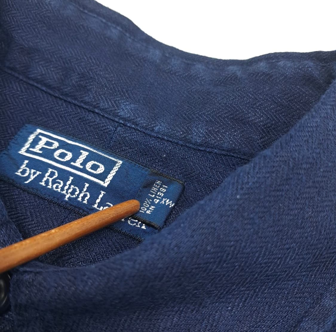 M 폴로 랄프로렌 로얄네이비 밀리터리 린넨 긴팔 셔츠 남방 상품이미지5