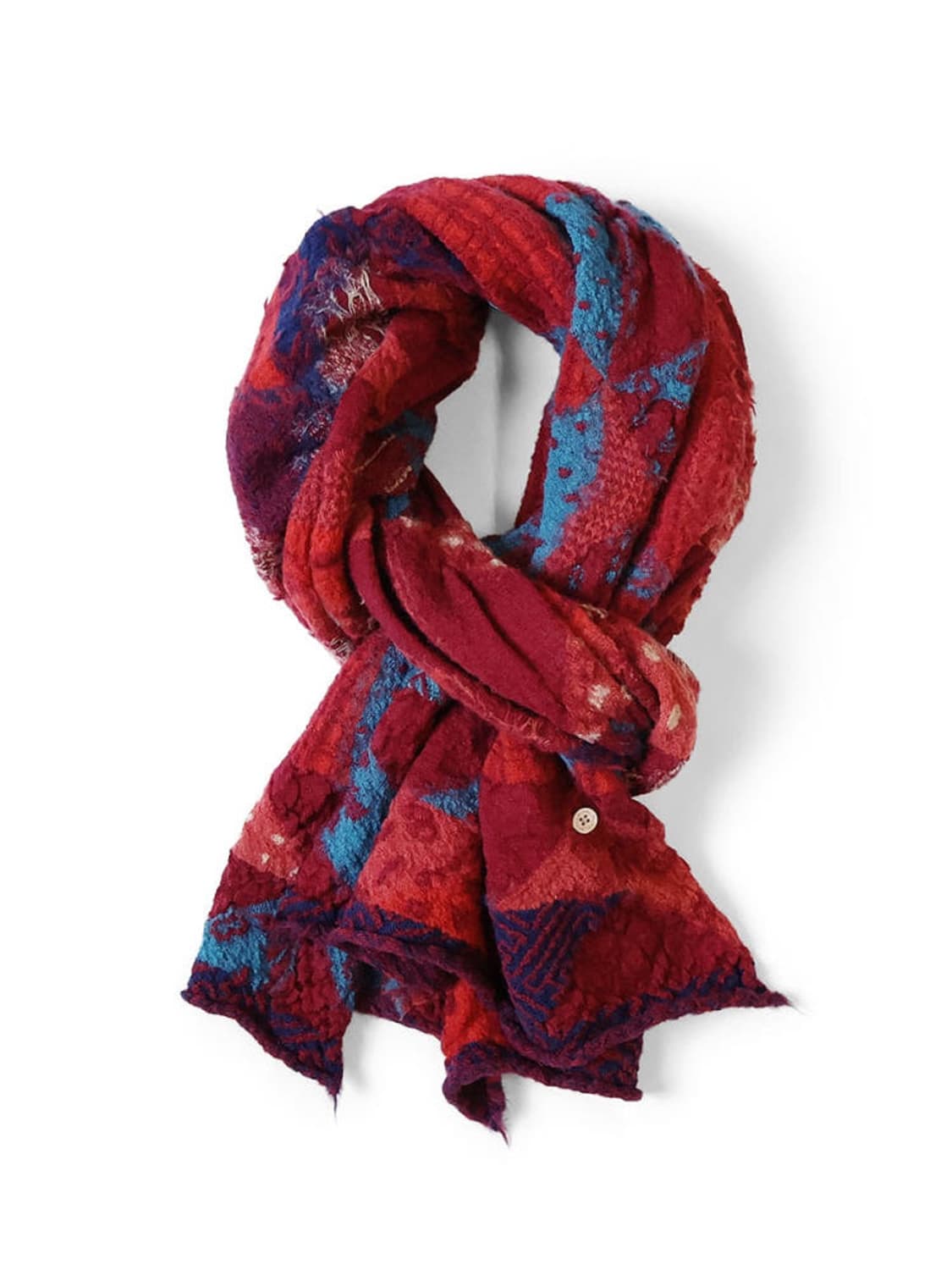 캐피탈 슈렁큰 울 인디고 스카프 레드 상품이미지4