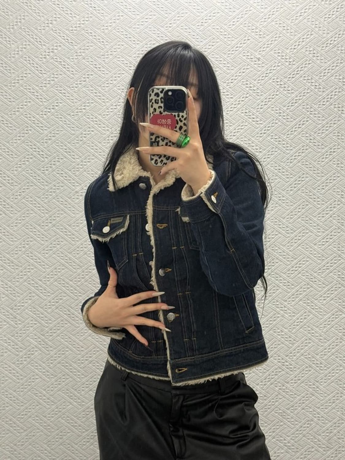 캘빈클라인 슬림핏 쉐르파 데님 양털 자켓 S C08501 상품이미지1