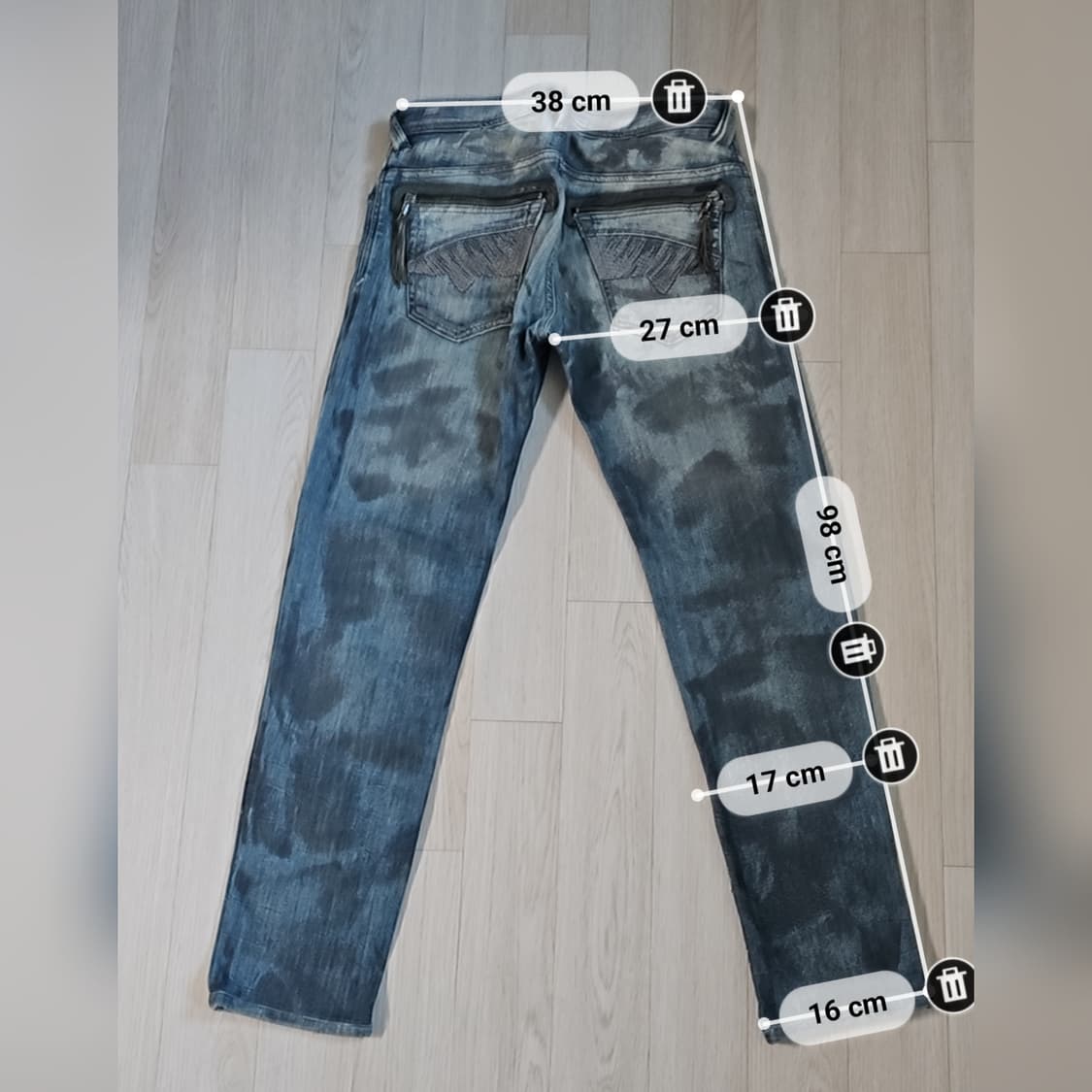 디젤 슬래머 61e 더티 워싱진 데님 청바지 블루 상품이미지6