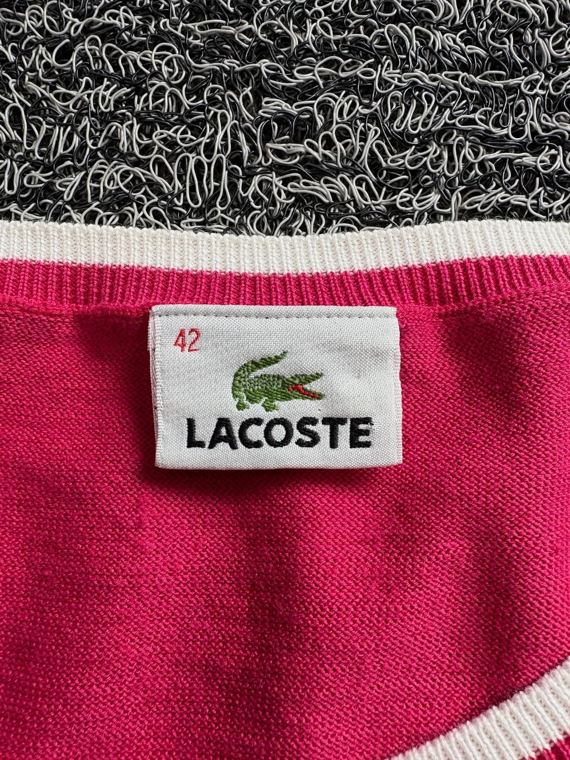 라코스테 우먼스 자수로고 반팔 니트 핑크 4210 상품이미지4