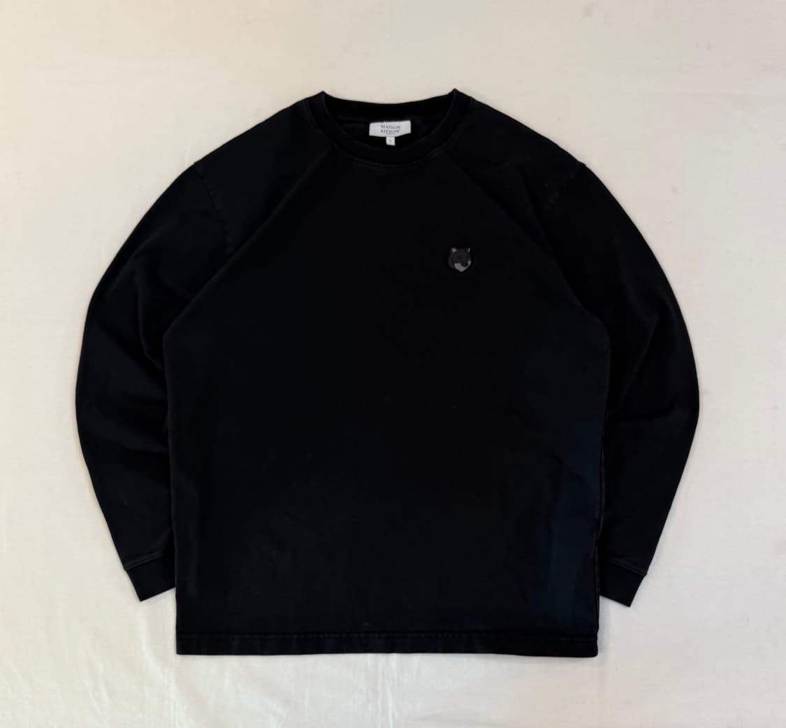 메종키츠네 24ss 폭스로고 롱슬리브 티셔츠 블랙 상품이미지1